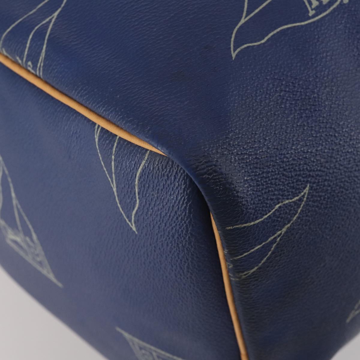 LOUIS VUITTON LV Cup Keepall 45 Boston Bag Blue M80014 LV Auth 198996A
