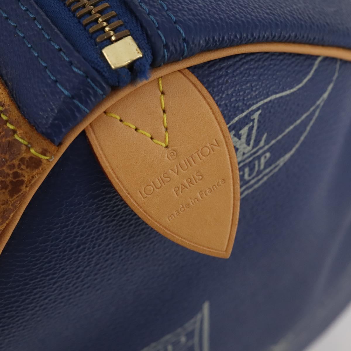 LOUIS VUITTON LV Cup Keepall 45 Boston Bag Blue M80014 LV Auth 198996A