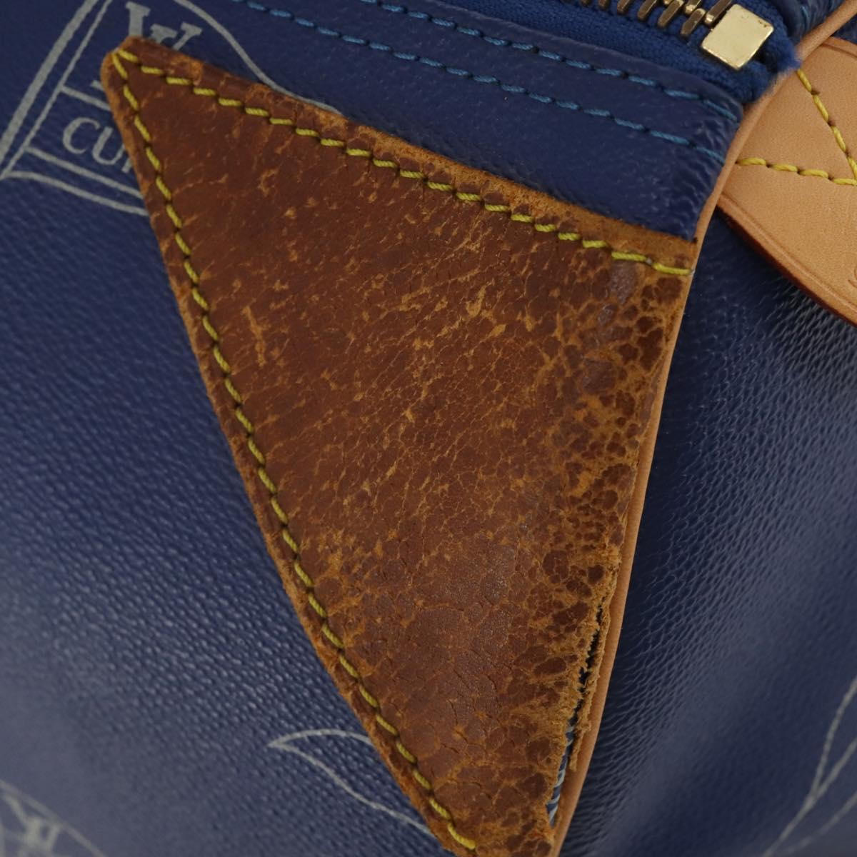 LOUIS VUITTON LV Cup Keepall 45 Boston Bag Blue M80014 LV Auth 198996A