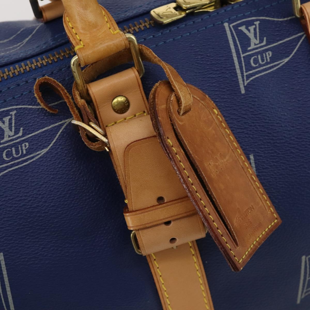 LOUIS VUITTON LV Cup Keepall 45 Boston Bag Blue M80014 LV Auth 198996A