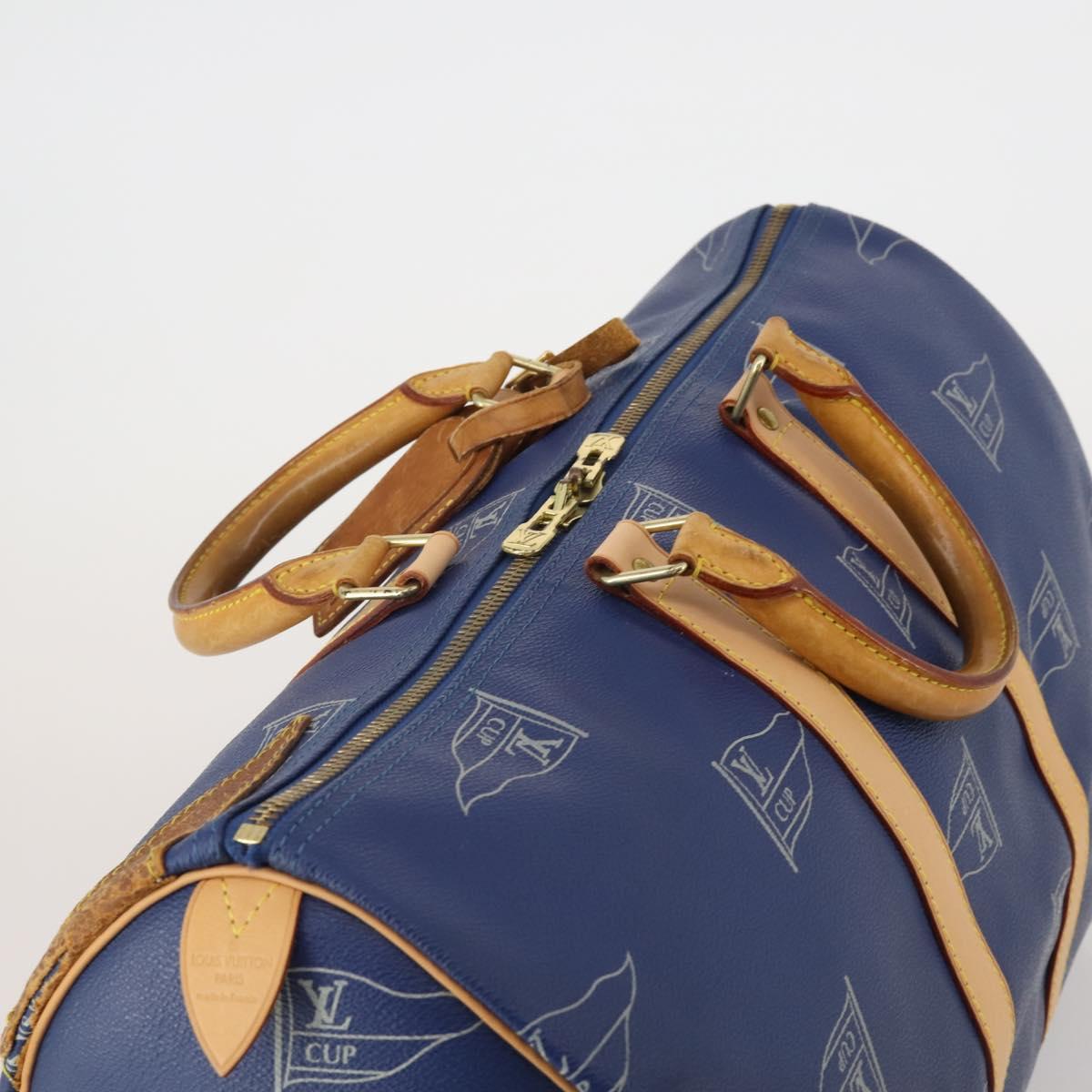 LOUIS VUITTON LV Cup Keepall 45 Boston Bag Blue M80014 LV Auth 198996A