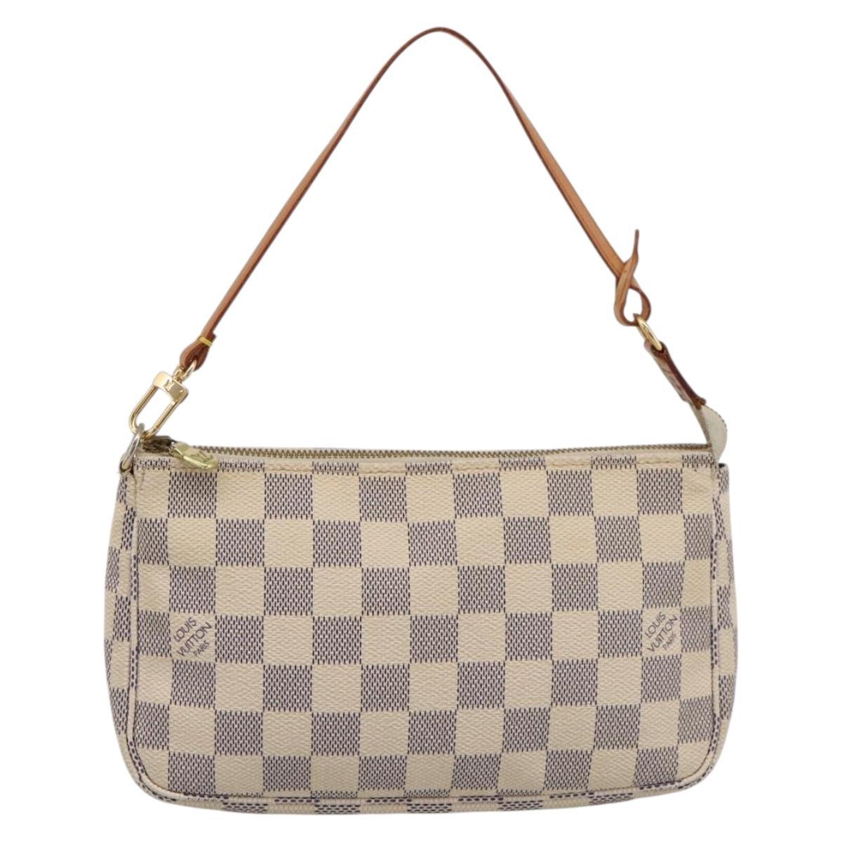 LOUIS VUITTON Damier Azur Pochette Accessoires Pouch N51986 LV Auth 199008
