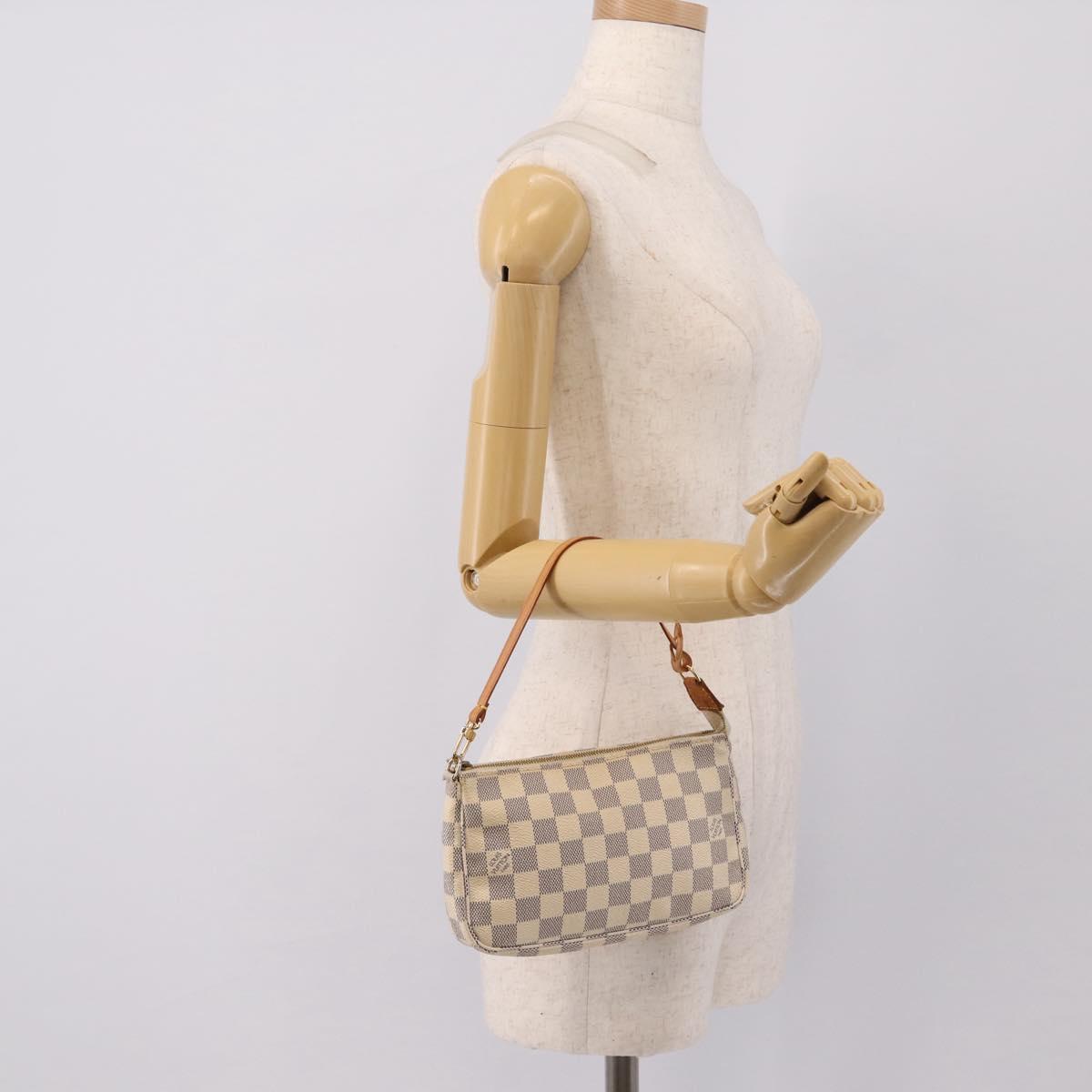 LOUIS VUITTON Damier Azur Pochette Accessoires Pouch N51986 LV Auth 199008