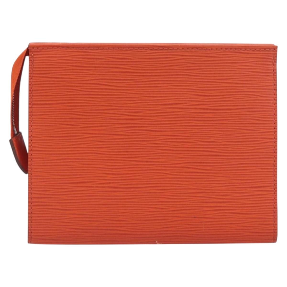 LOUIS VUITTON Epi Posh Toilette 19 Clutch Bag Orange Pimon LV Auth 199014A