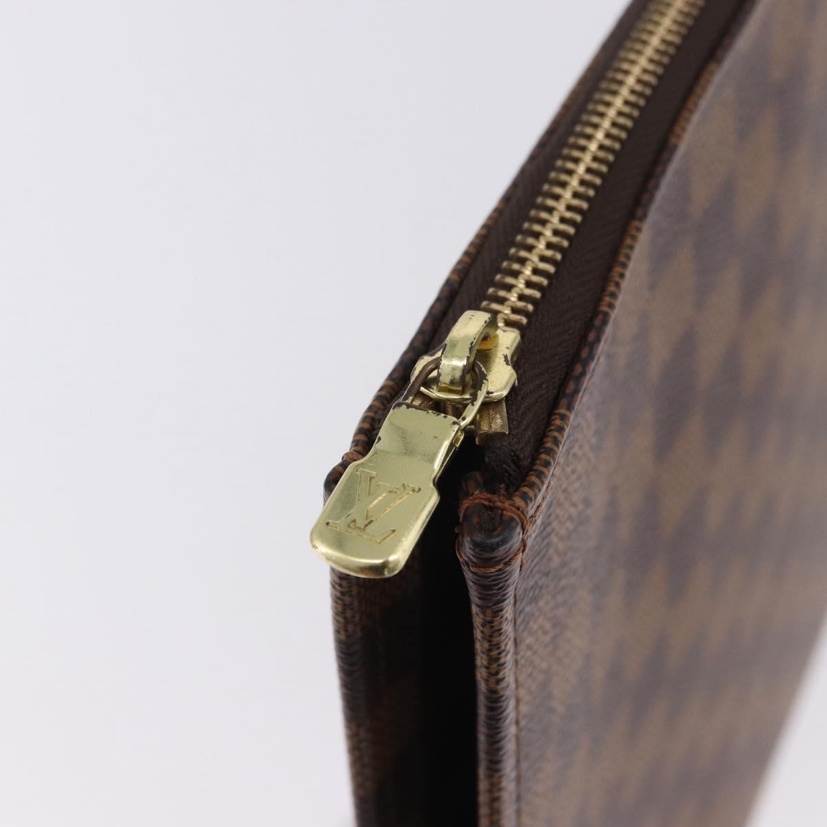 LOUIS VUITTON Damier Ebene Posh Documents Clutch Bag LV Auth 199015A