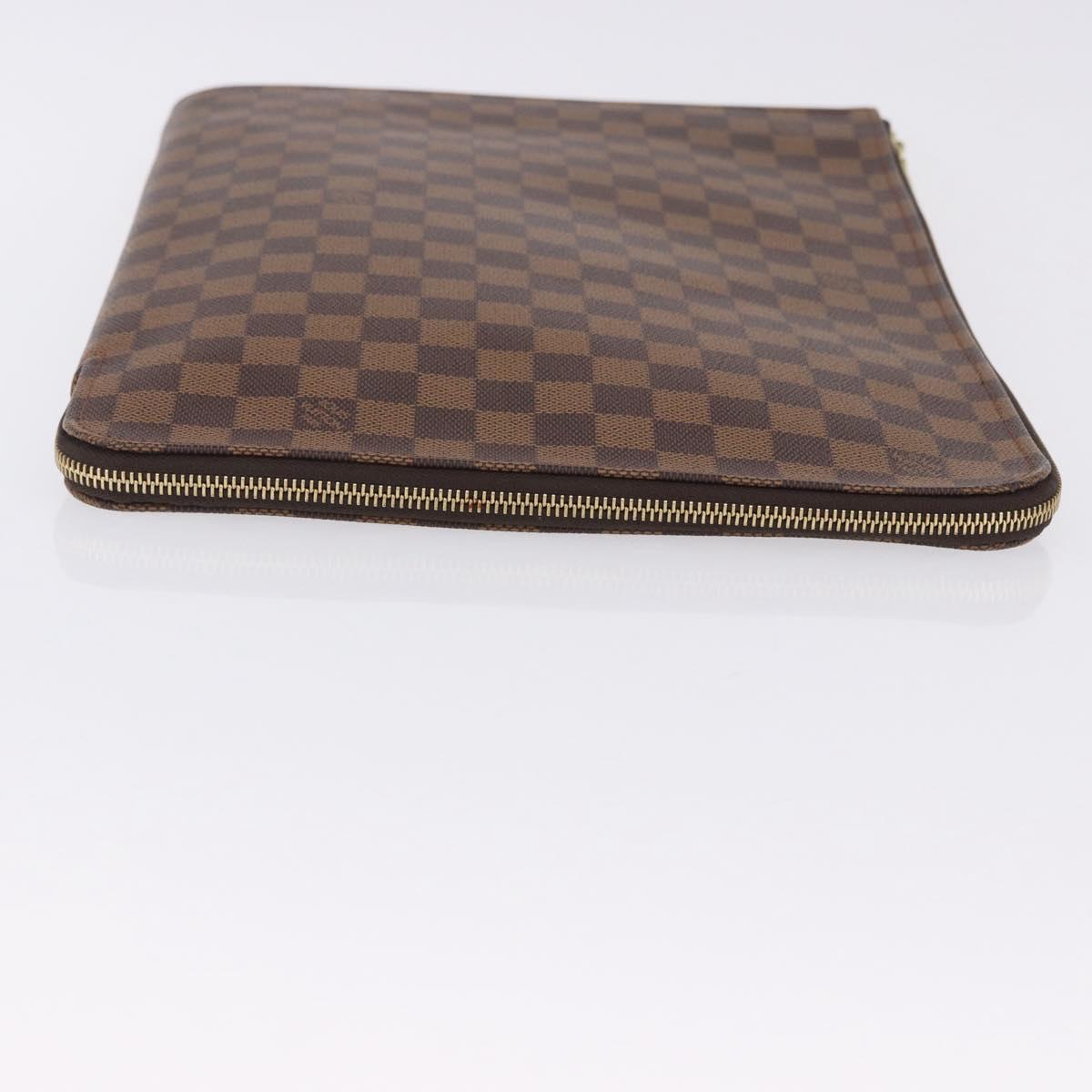 LOUIS VUITTON Damier Ebene Posh Documents Clutch Bag LV Auth 199015A