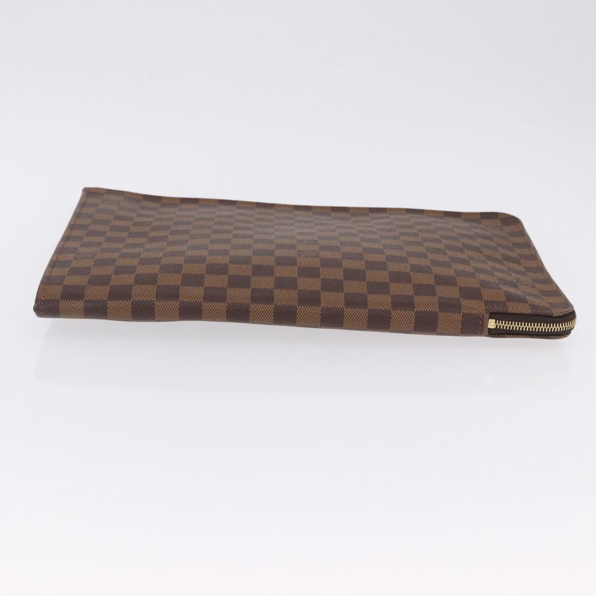 LOUIS VUITTON Damier Ebene Posh Documents Clutch Bag LV Auth 199015A