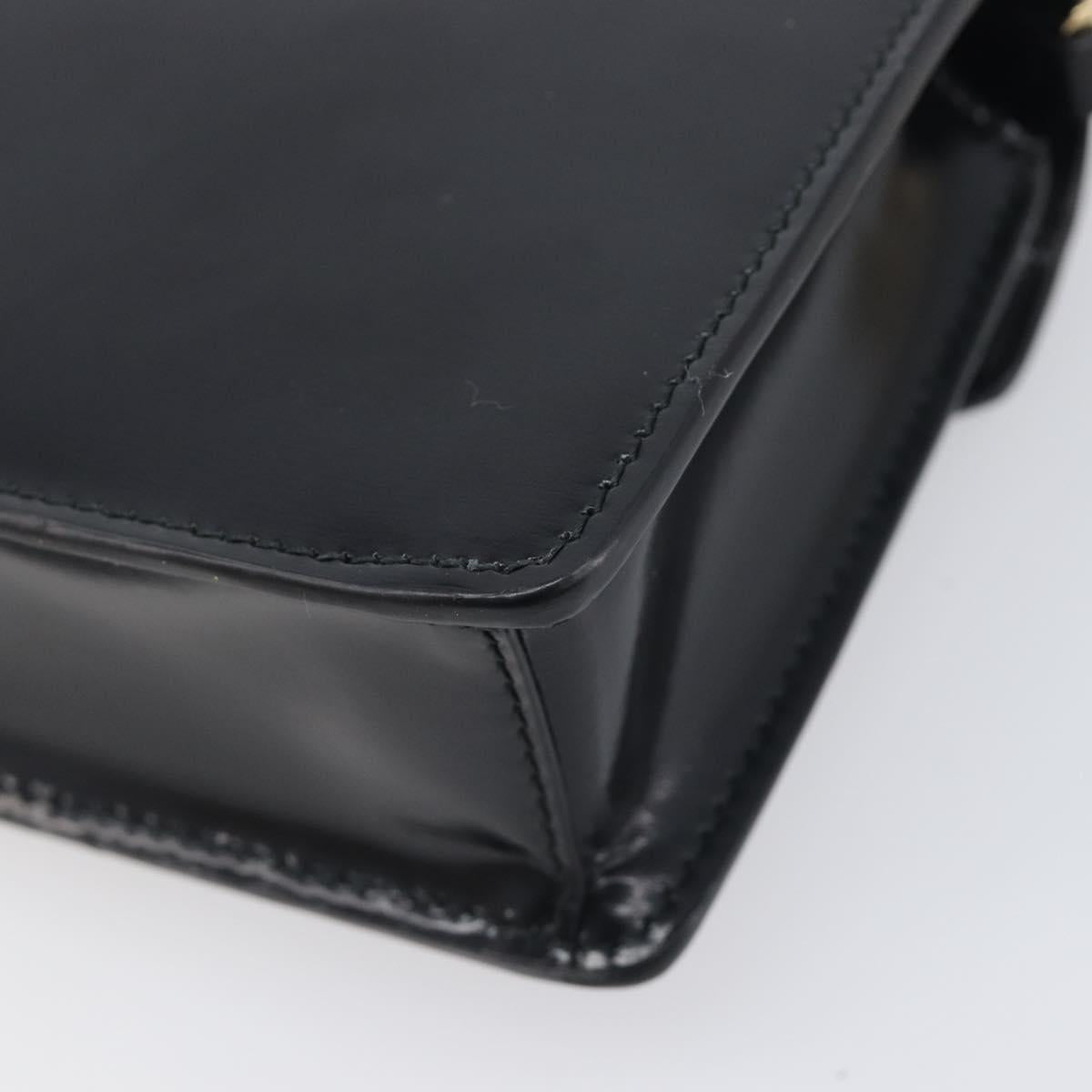 PRADA Chain Shoulder Bag Leather Black Gold Auth 199037SAM