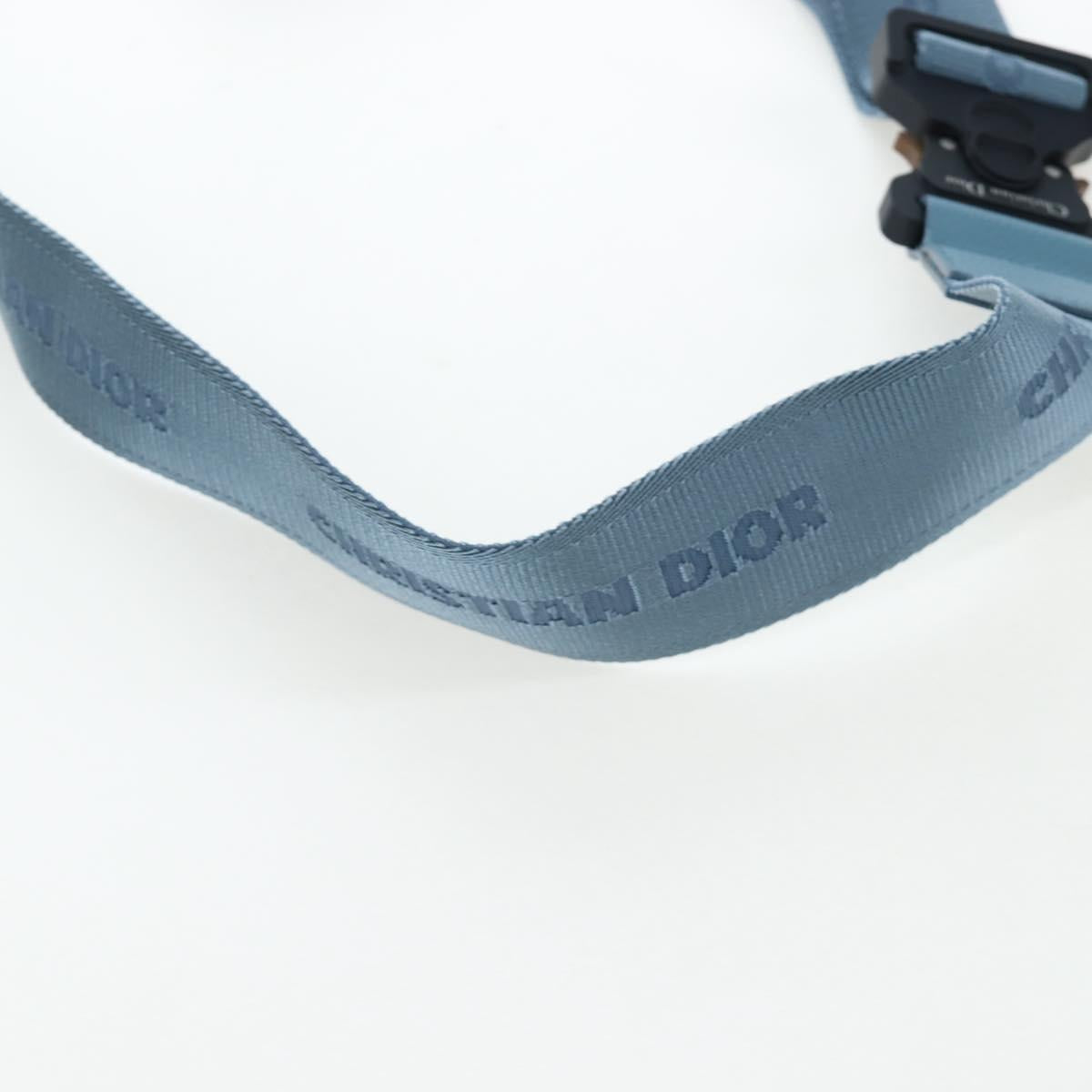 Christian Dior Saddle Bag Leather Stussy Collaboration Light Blue Auth 199040V