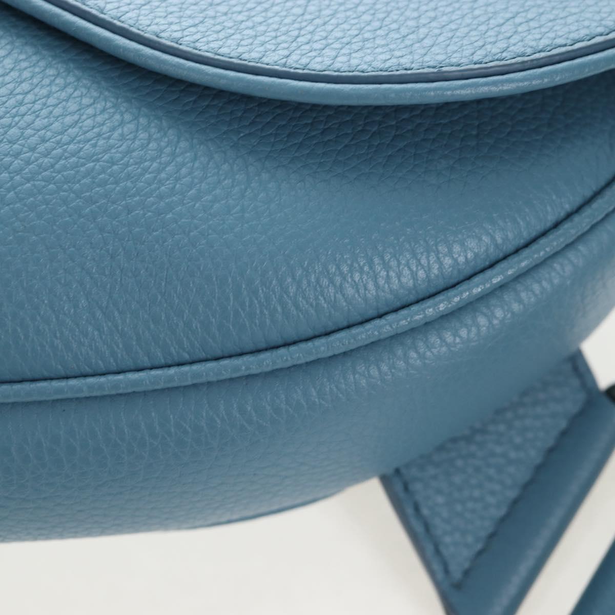 Christian Dior Saddle Bag Leather Stussy Collaboration Light Blue Auth 199040V
