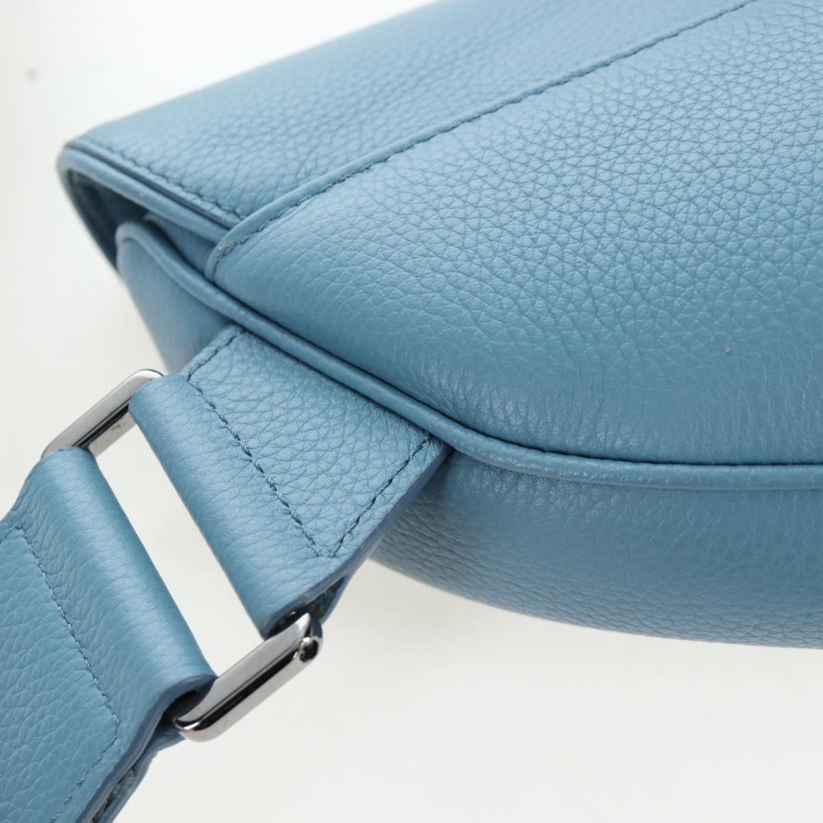 Christian Dior Saddle Bag Leather Stussy Collaboration Light Blue Auth 199040V