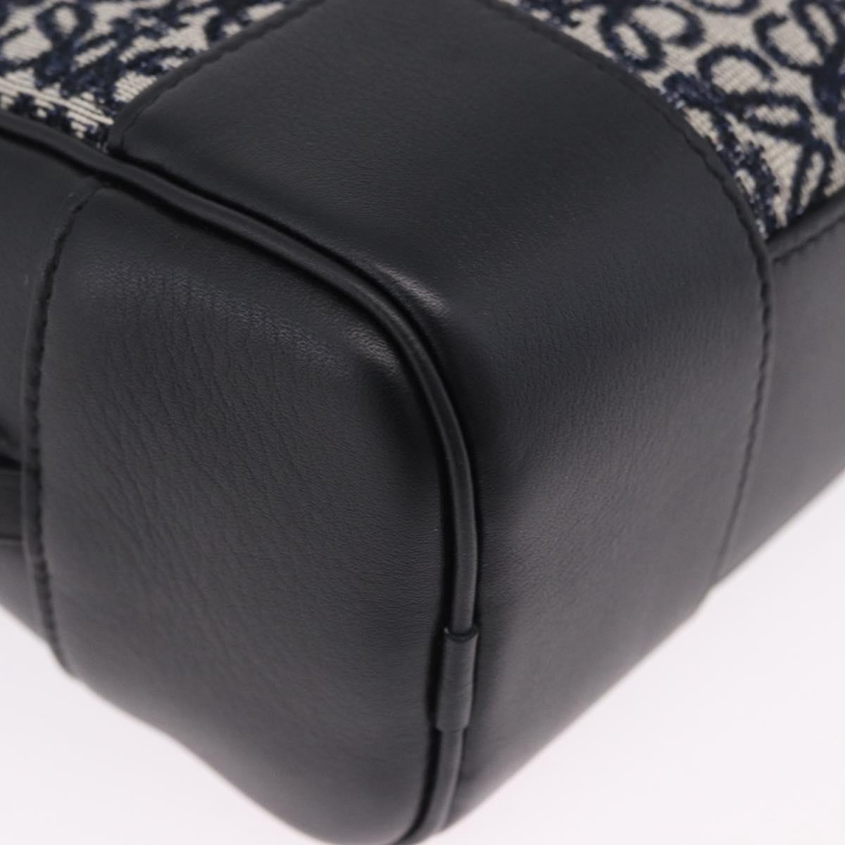 LOEWE Anagram Amazona 16 Hand Bag Canvas 2way Black Gold Tone Auth 199041SAM