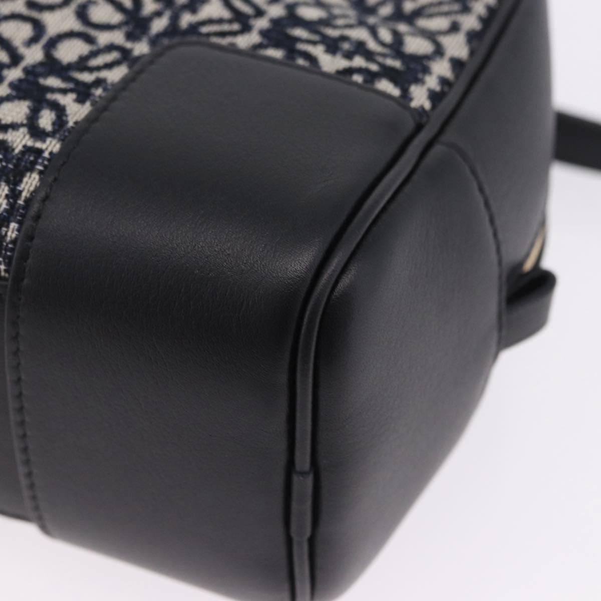 LOEWE Anagram Amazona 16 Hand Bag Canvas 2way Black Gold Tone Auth 199041SAM
