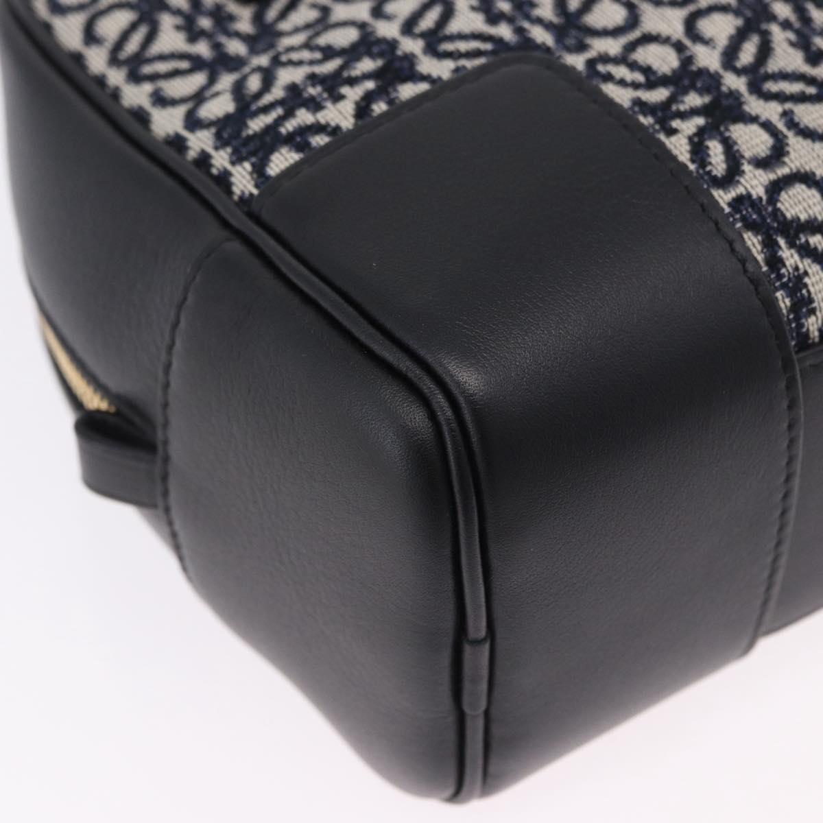 LOEWE Anagram Amazona 16 Hand Bag Canvas 2way Black Gold Tone Auth 199041SAM