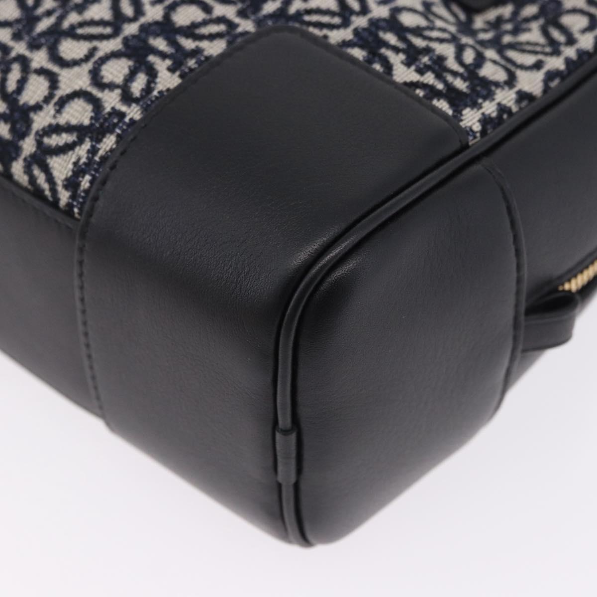 LOEWE Anagram Amazona 16 Hand Bag Canvas 2way Black Gold Tone Auth 199041SAM
