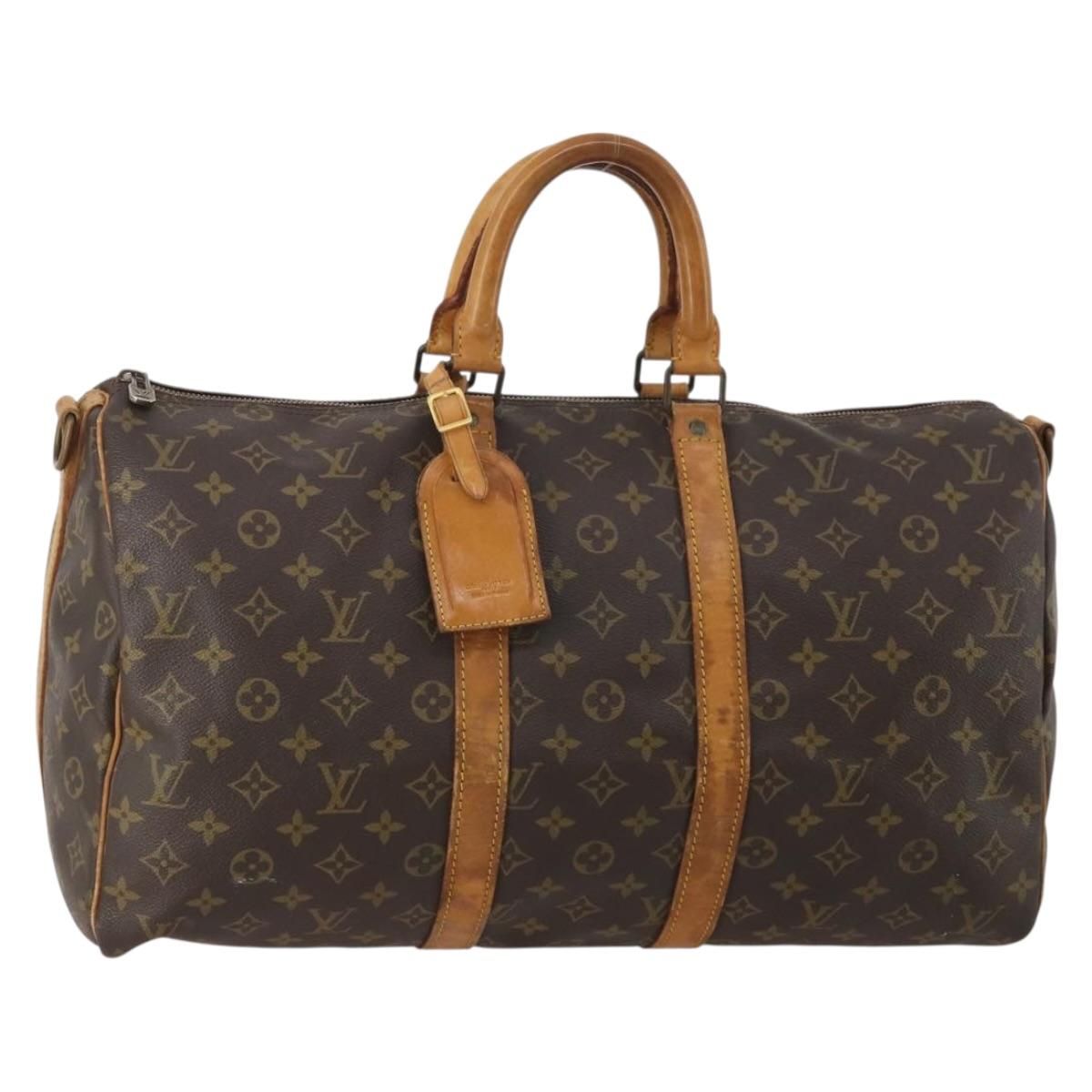 LOUIS VUITTON Monogram Keepall Bandouliere 45 Boston Bag M41418 LV Auth 199044