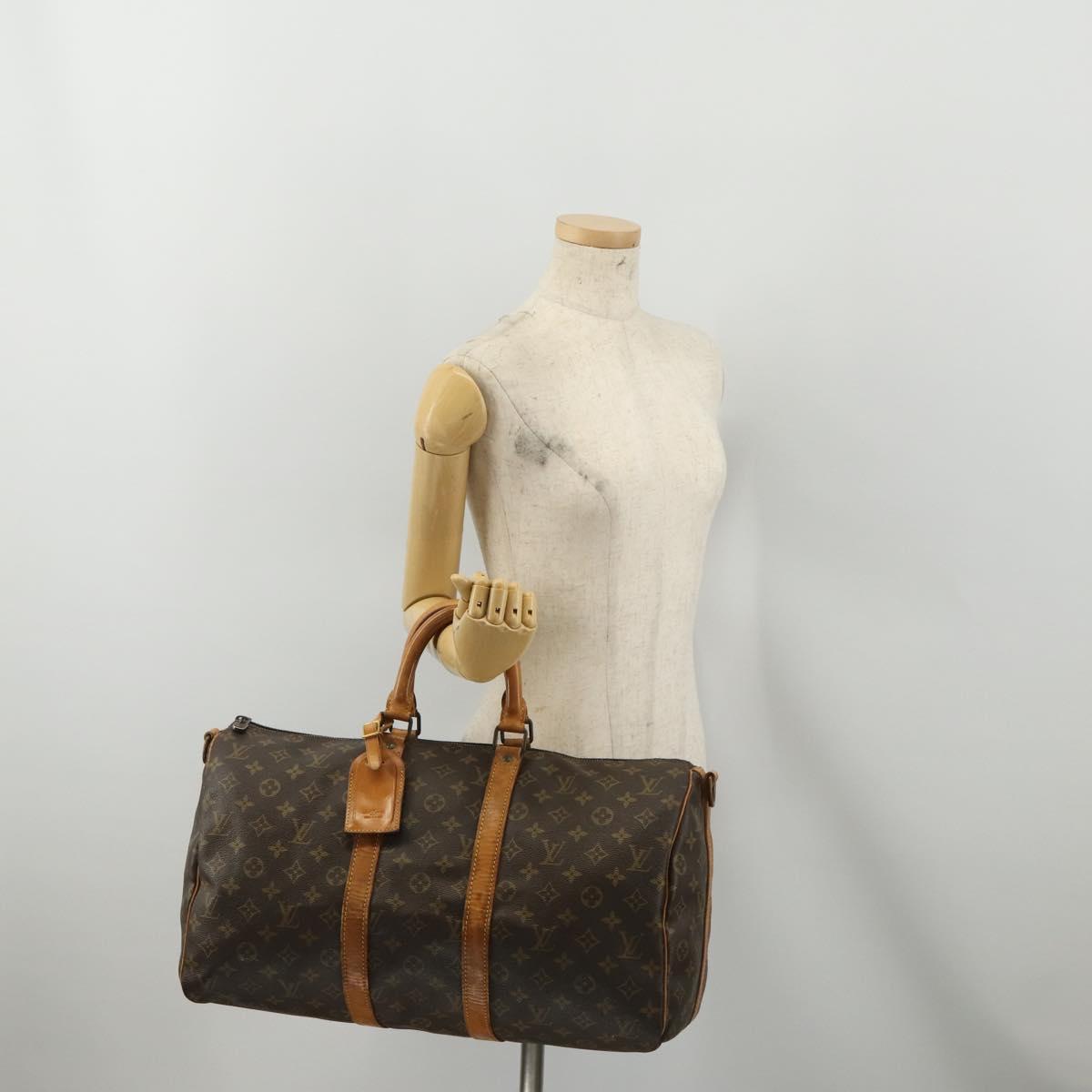 LOUIS VUITTON Monogram Keepall Bandouliere 45 Boston Bag M41418 LV Auth 199044