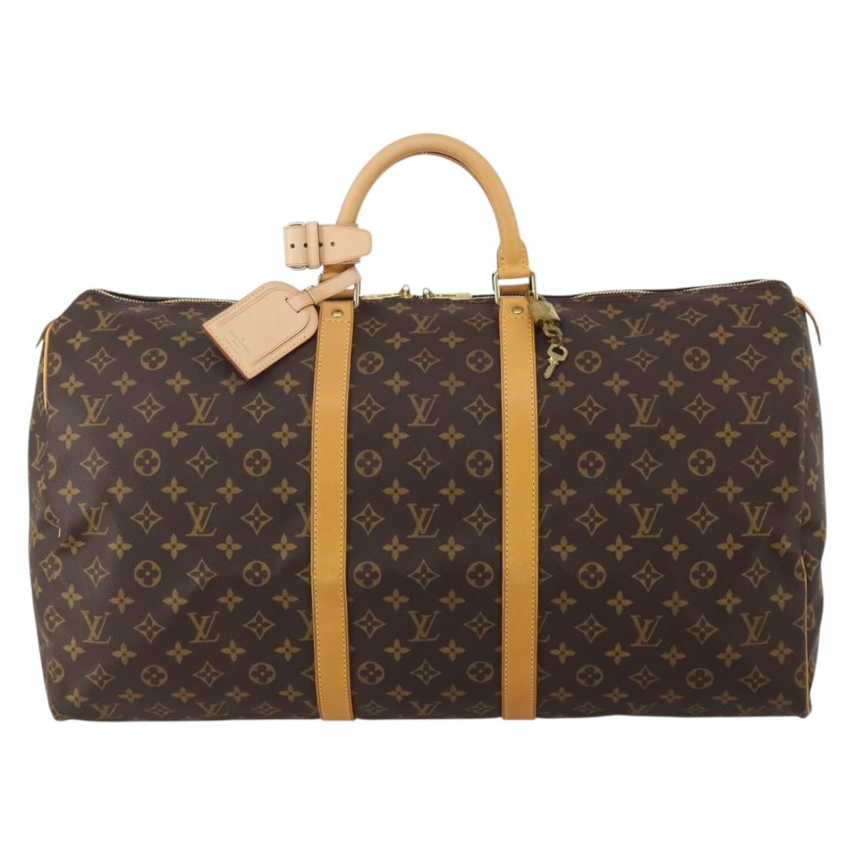 LOUIS VUITTON Monogram Keepall 55 Boston Bag M41424 LV Auth 199046A