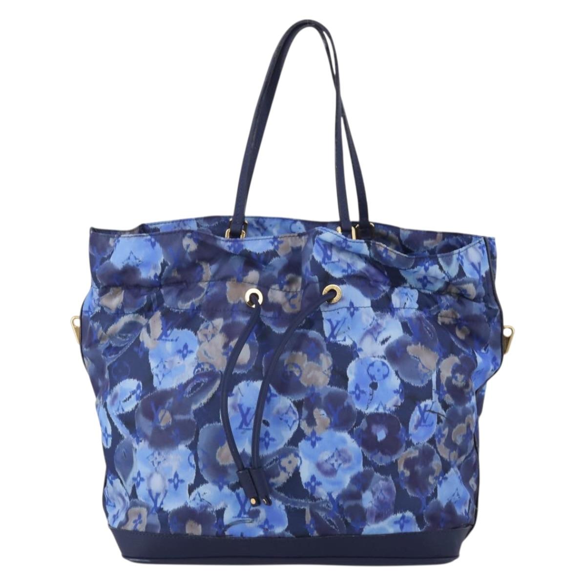 LOUIS VUITTON Monogram Ikat Flower Noeful MM Hand Bag Blue M94312 LV Auth 199052