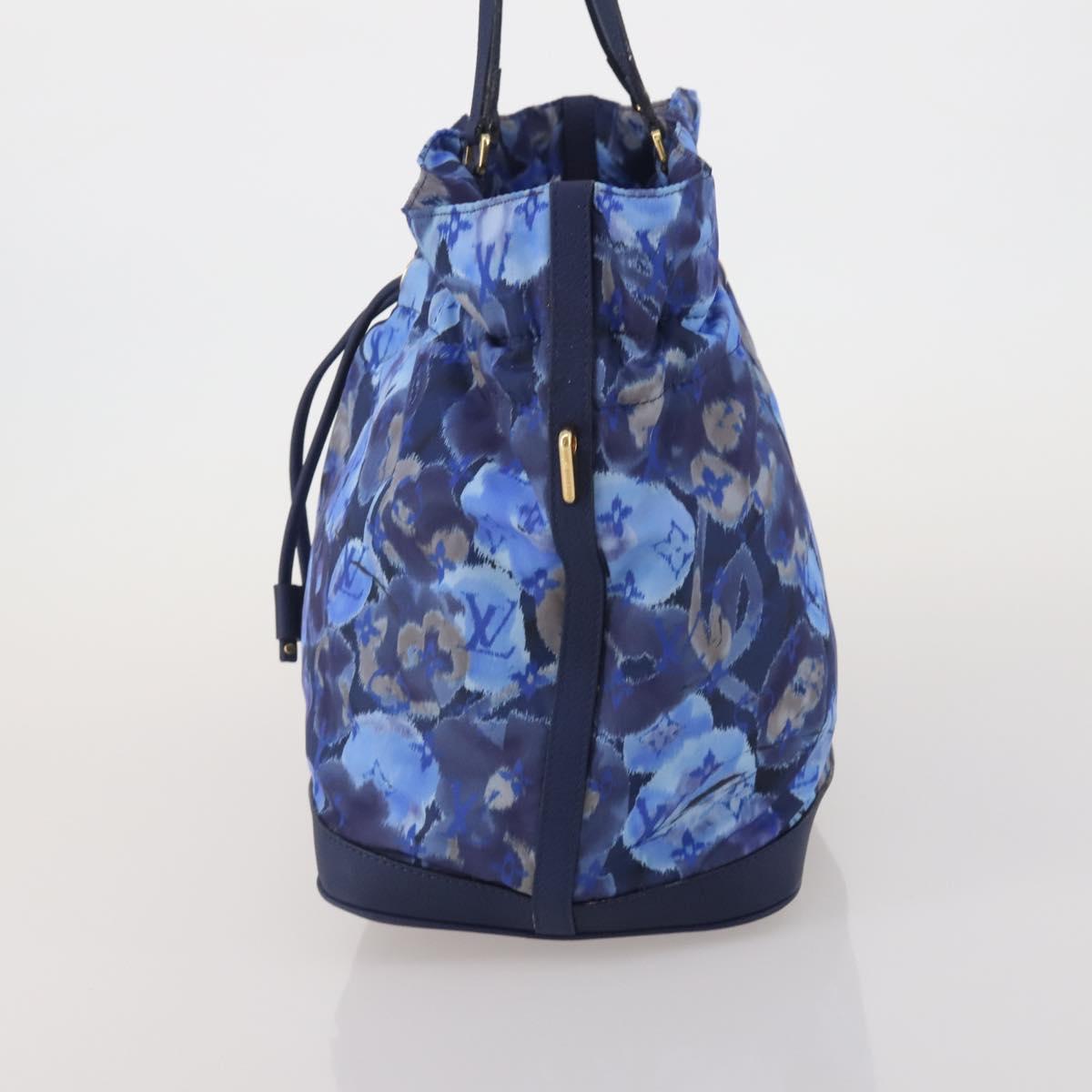 LOUIS VUITTON Monogram Ikat Flower Noeful MM Hand Bag Blue M94312 LV Auth 199052