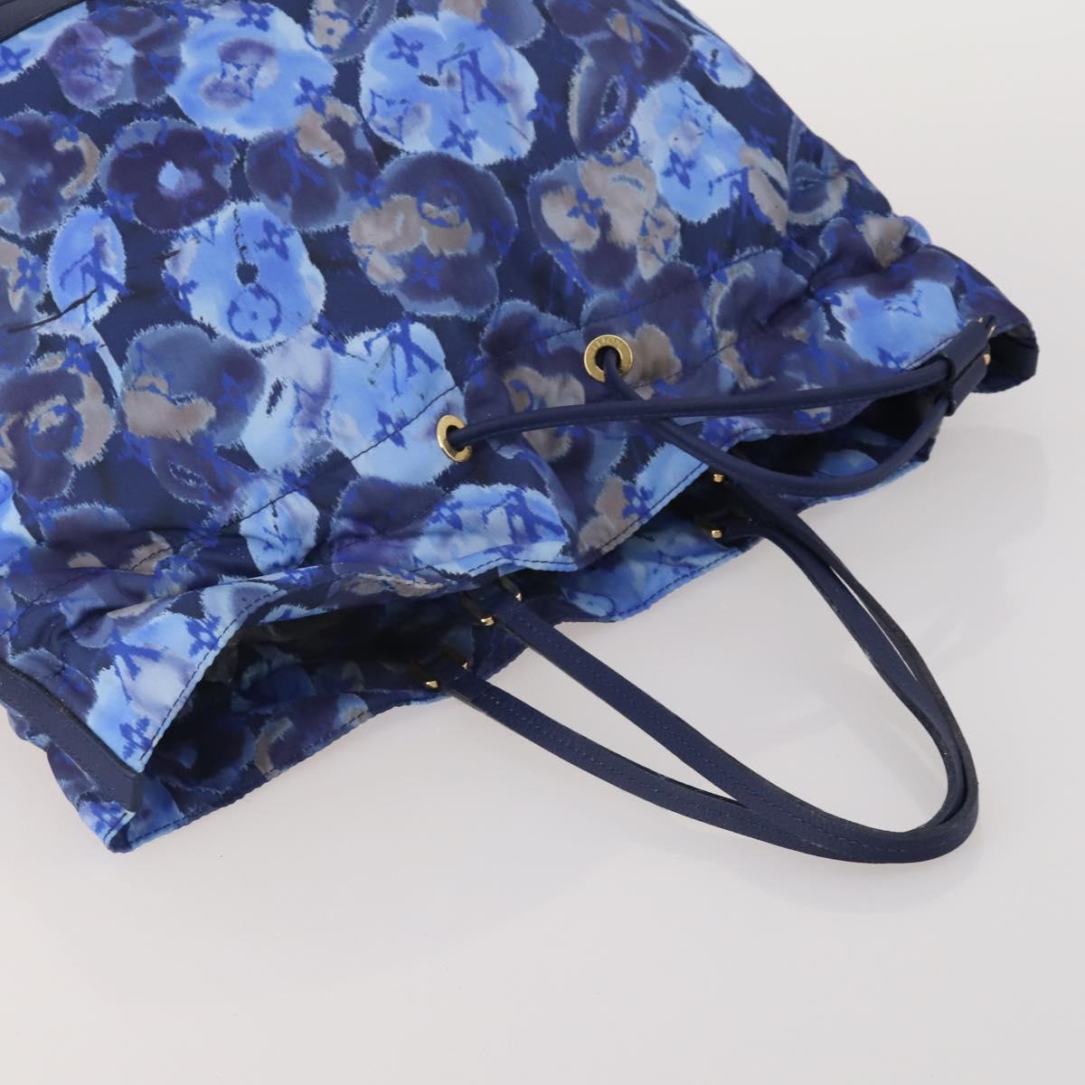 LOUIS VUITTON Monogram Ikat Flower Noeful MM Hand Bag Blue M94312 LV Auth 199052