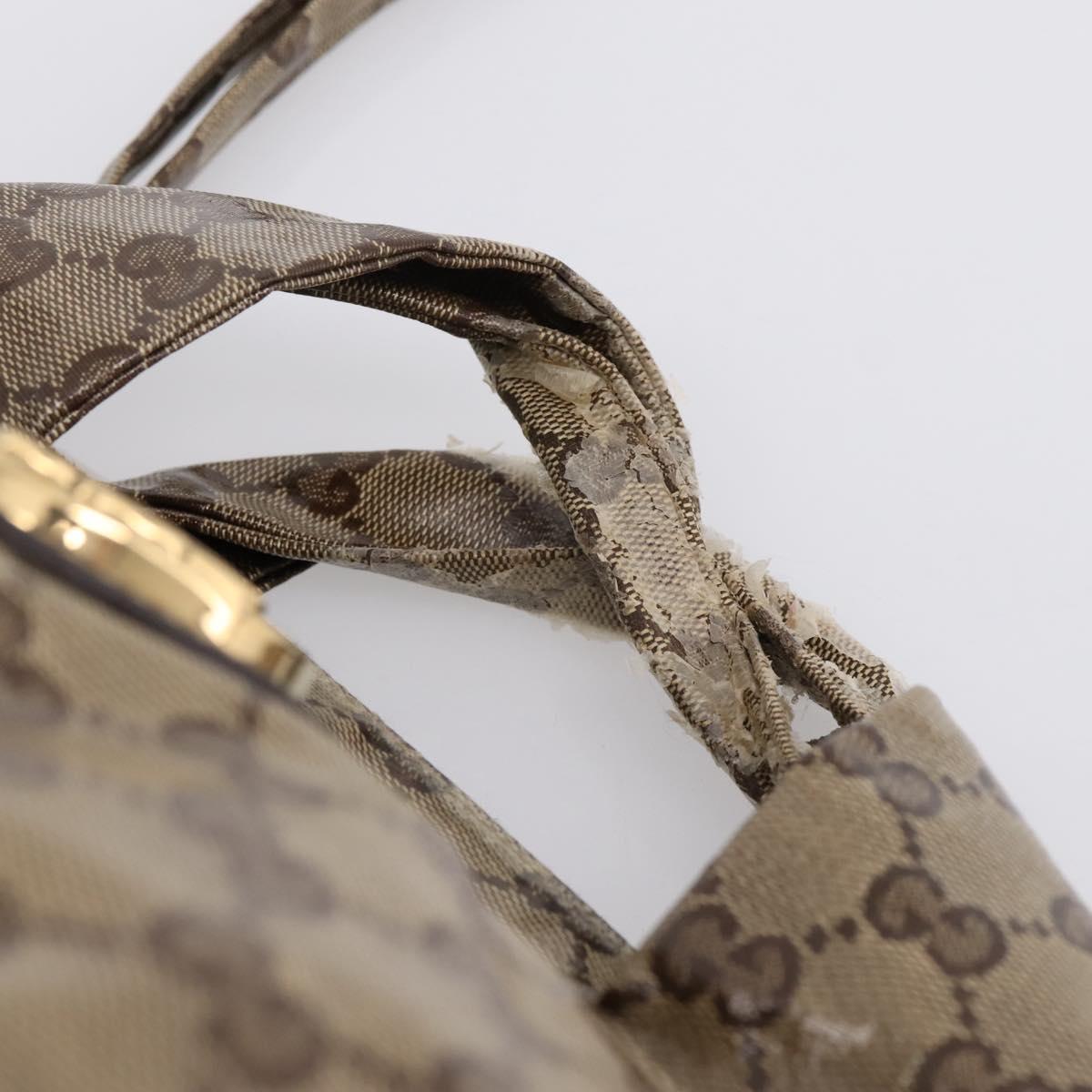 GUCCI GG Crystal Histeria Hand Bag Coated Canvas Beige Gold 197020 Auth 199055