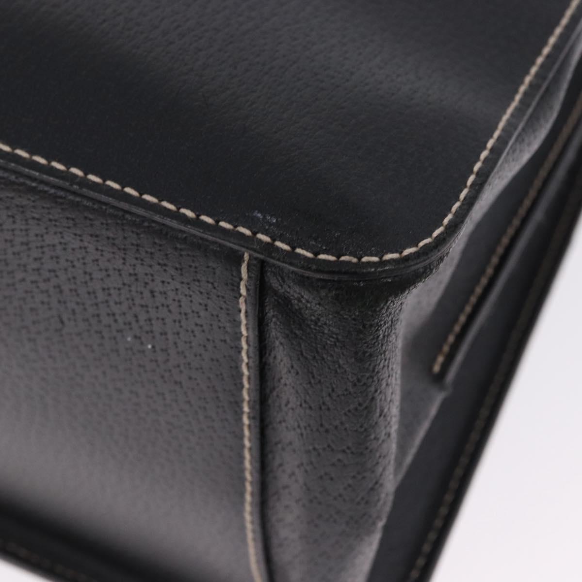 Salvatore Ferragamo Business Bag Leather Black Silver Auth 199057