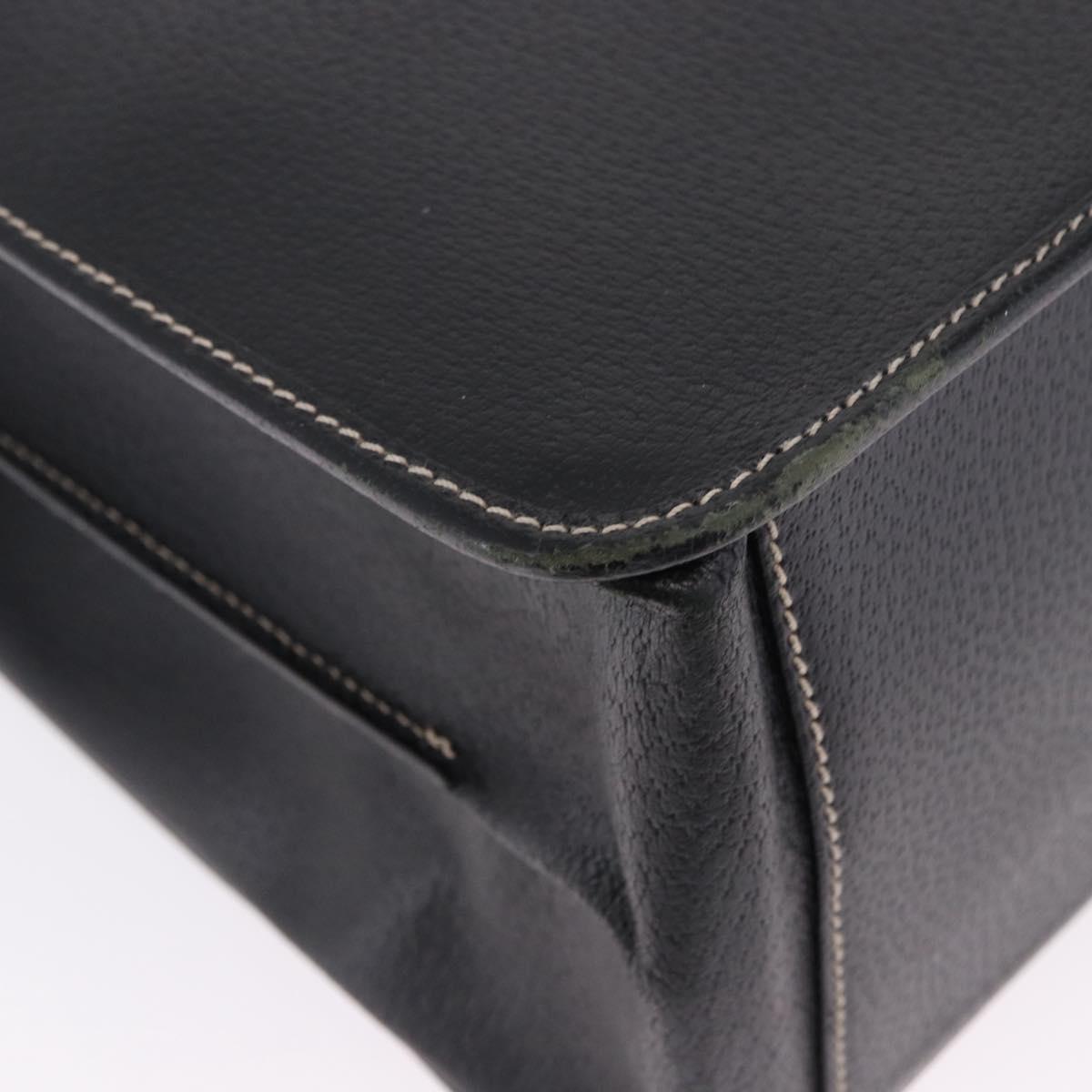 Salvatore Ferragamo Business Bag Leather Black Silver Auth 199057