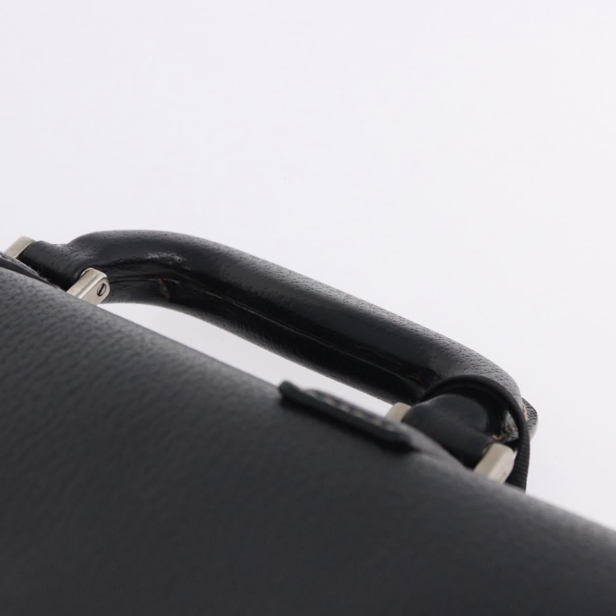 Salvatore Ferragamo Business Bag Leather Black Silver Auth 199057