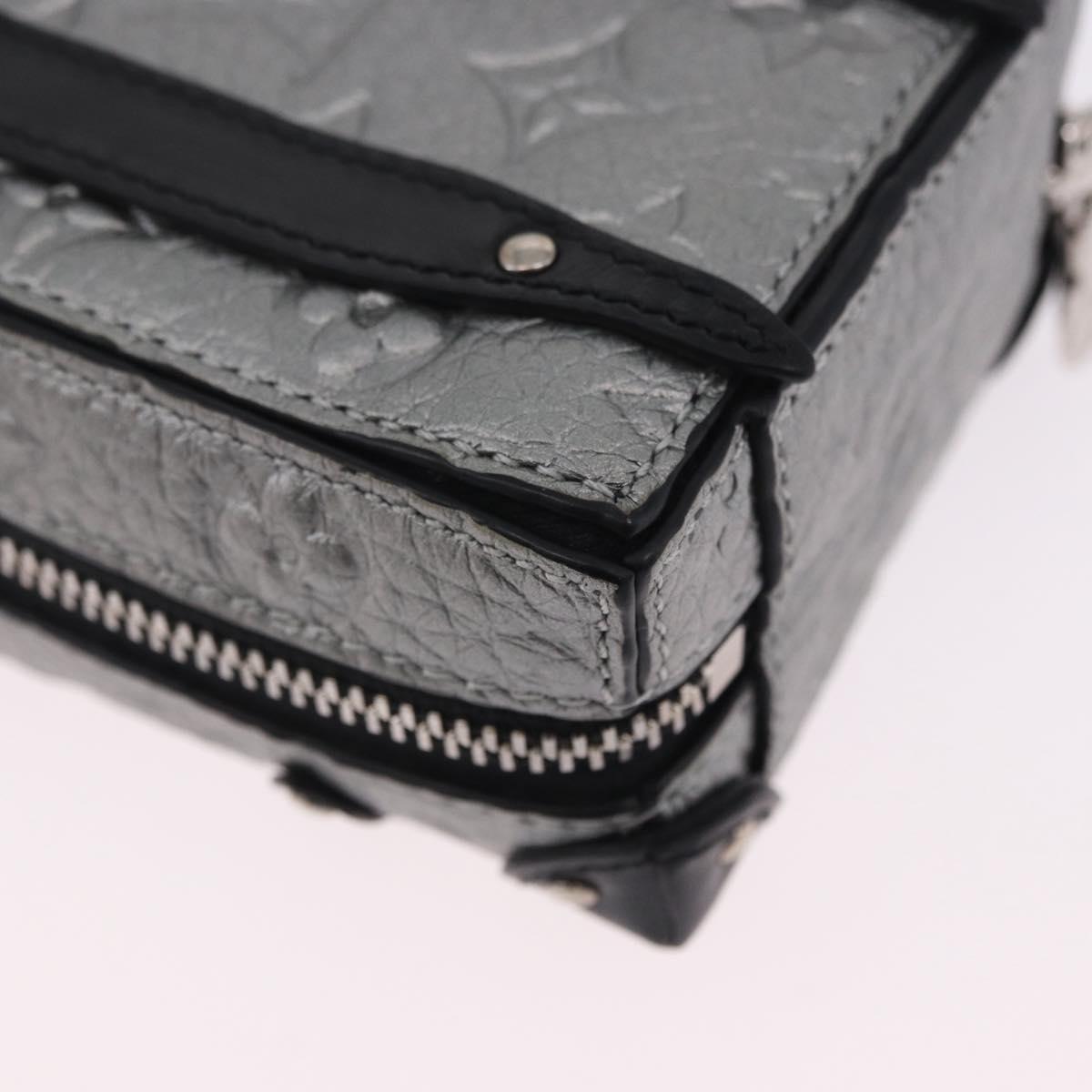 LOUIS VUITTON Monogram BackpackTrunk Charm Silver Black M01392 LV Auth 199063M