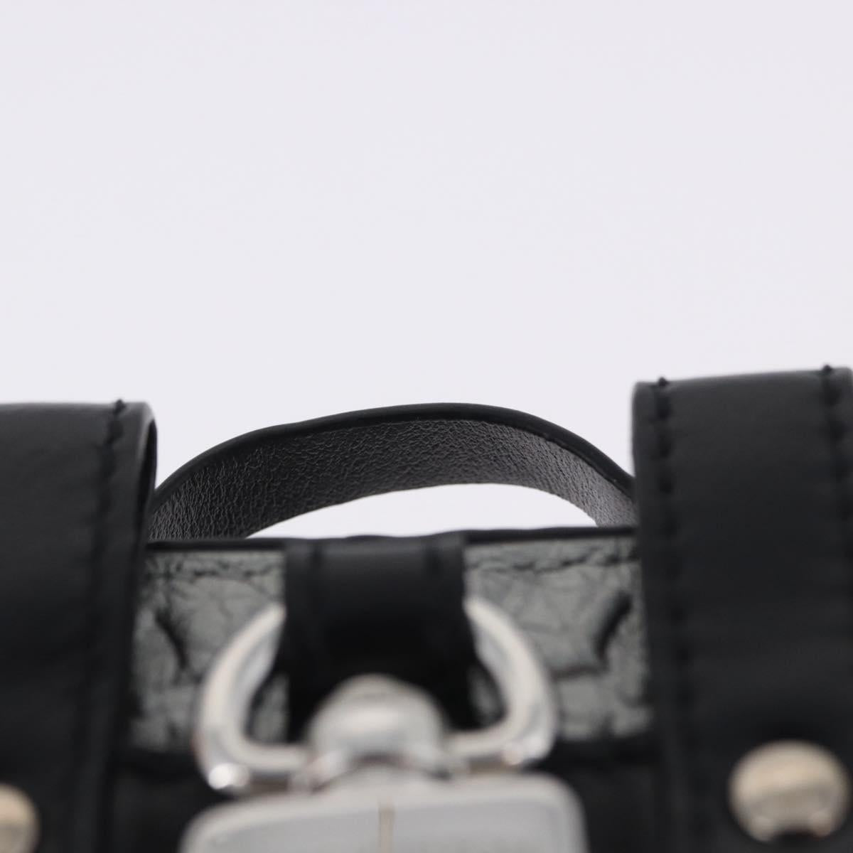LOUIS VUITTON Monogram BackpackTrunk Charm Silver Black M01392 LV Auth 199063M