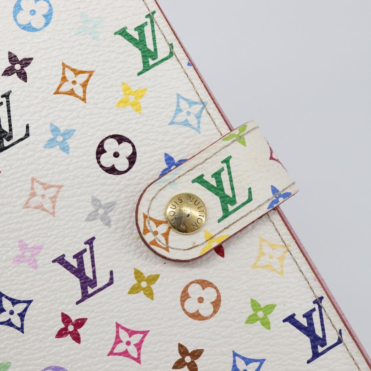 LOUIS VUITTON Monogram Multicolor Agenda PM Cover White R20896 LV Auth 199066