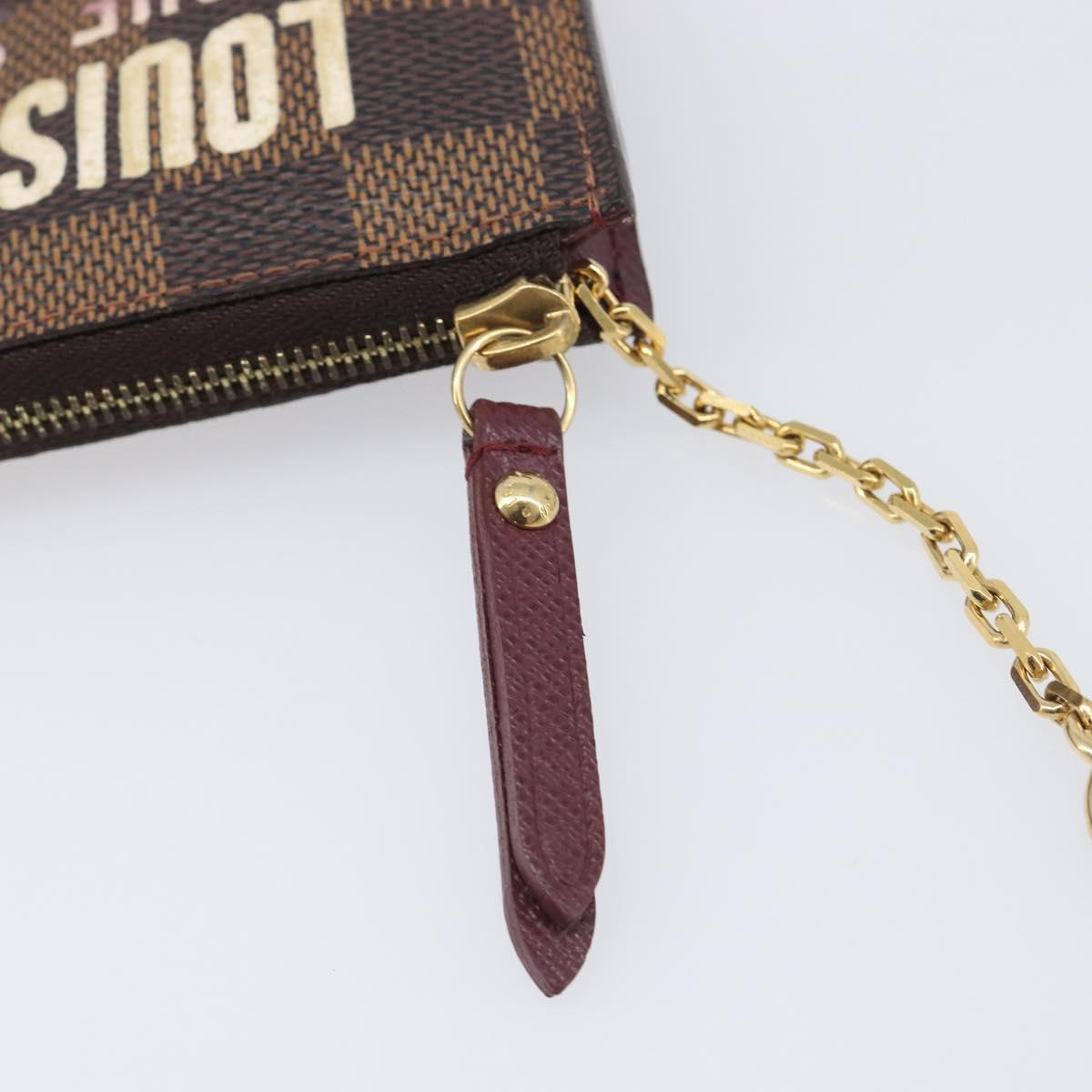 LOUIS VUITTON Damier Ebene Pochette Cles NM Coin Purse N63094 LV Auth 199071