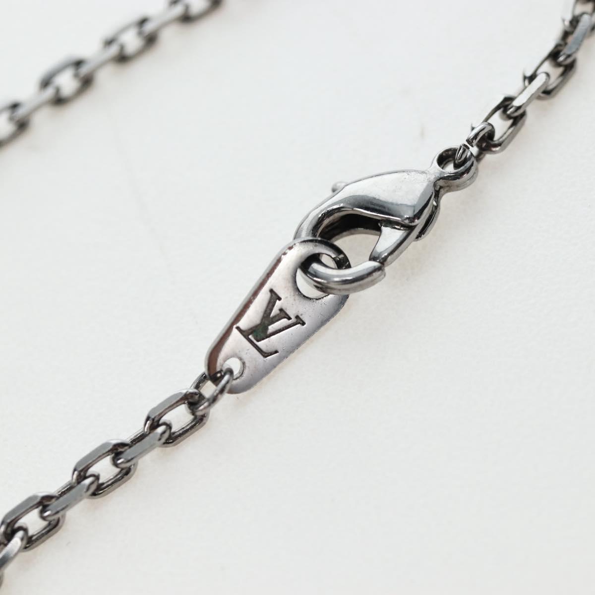 LOUIS VUITTON LV Initials Necklace Metal Silver Blue M80208 LV Auth 199075SAM
