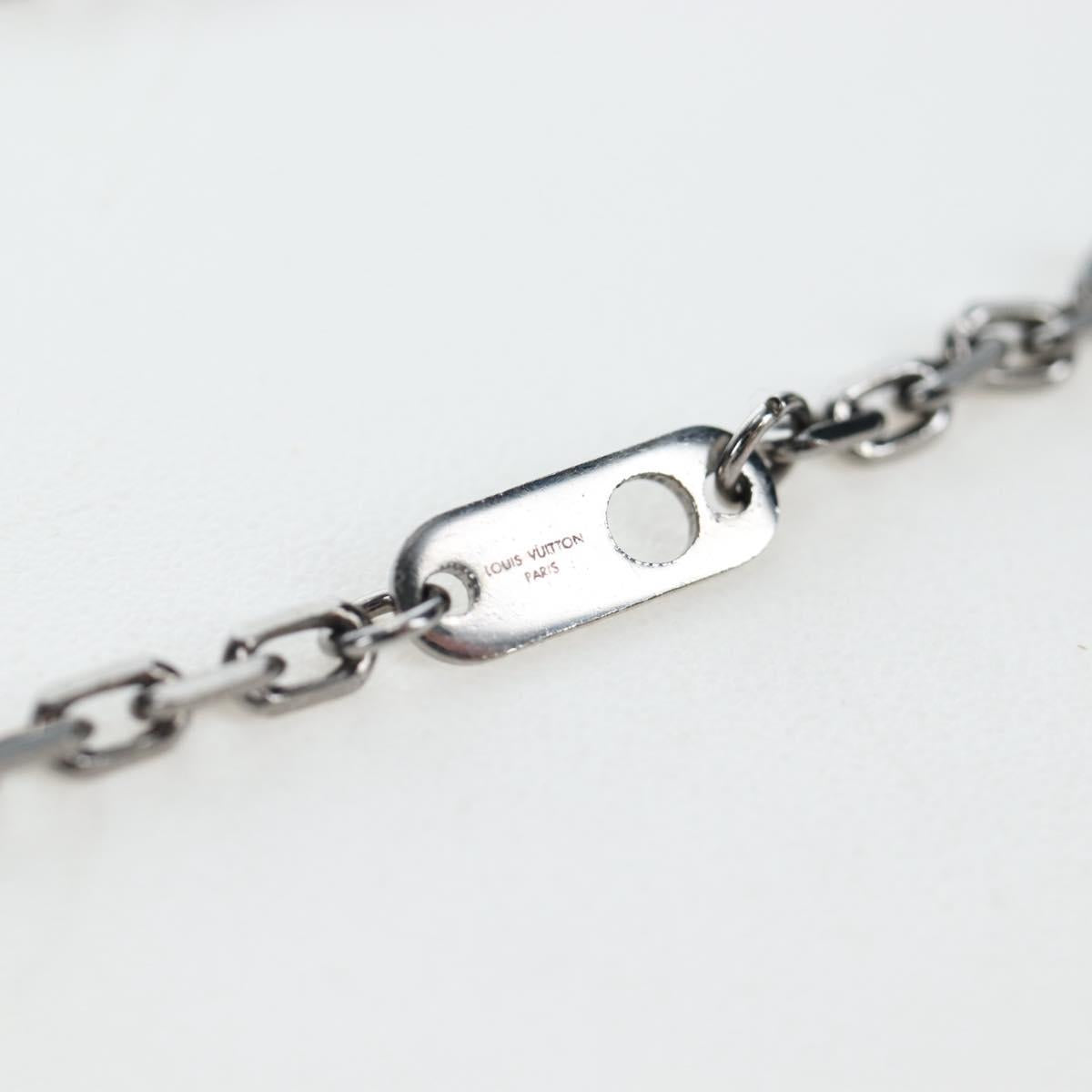 LOUIS VUITTON LV Initials Necklace Metal Silver Blue M80208 LV Auth 199075SAM