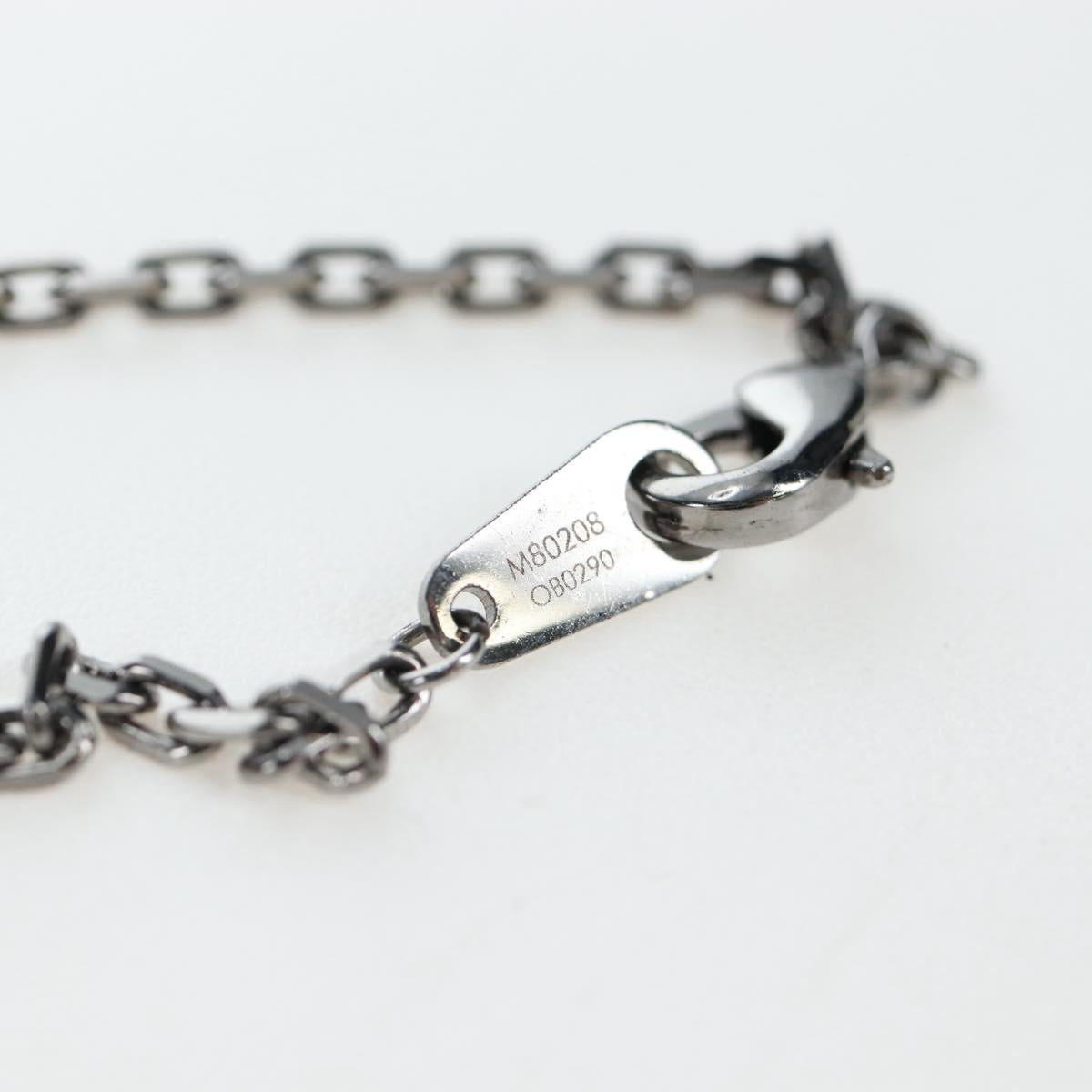 LOUIS VUITTON LV Initials Necklace Metal Silver Blue M80208 LV Auth 199075SAM