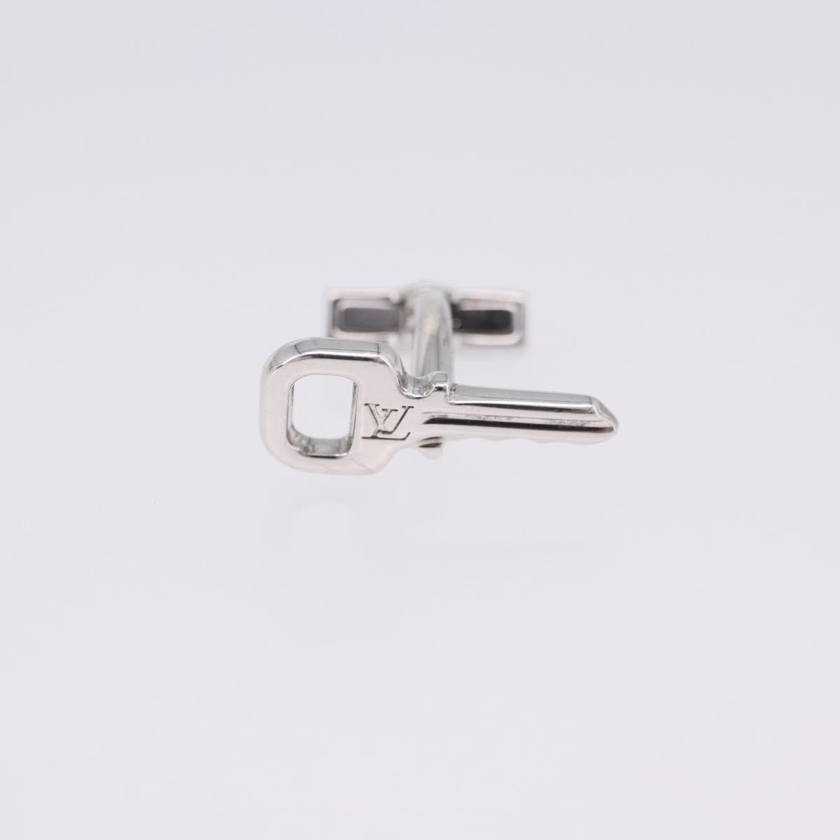 LOUIS VUITTON Boutondu Manchette Cadena & Key Cuffs Ag925 Silver LV Auth 199076V