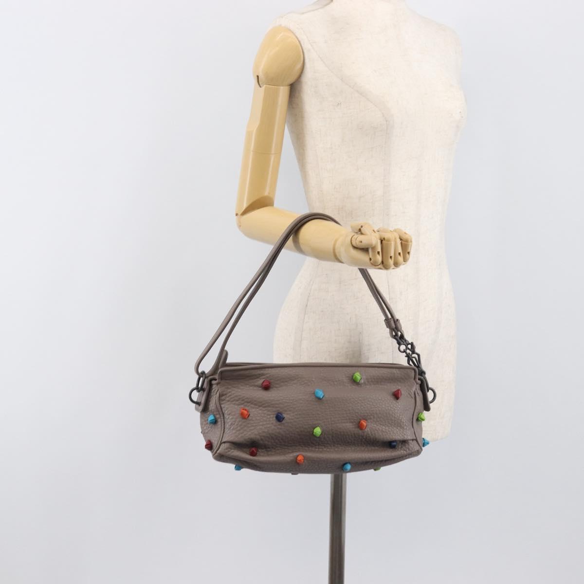 BOTTEGA VENETA Shoulder Bag Leather Gray Multicolor 210993 Auth 199078A