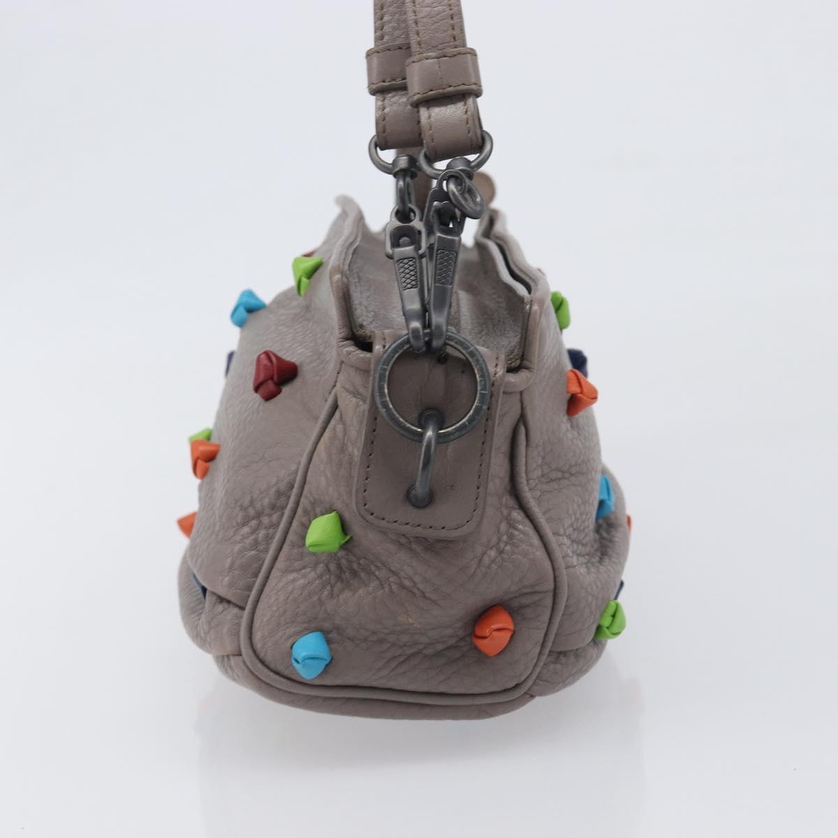 BOTTEGA VENETA Shoulder Bag Leather Gray Multicolor 210993 Auth 199078A