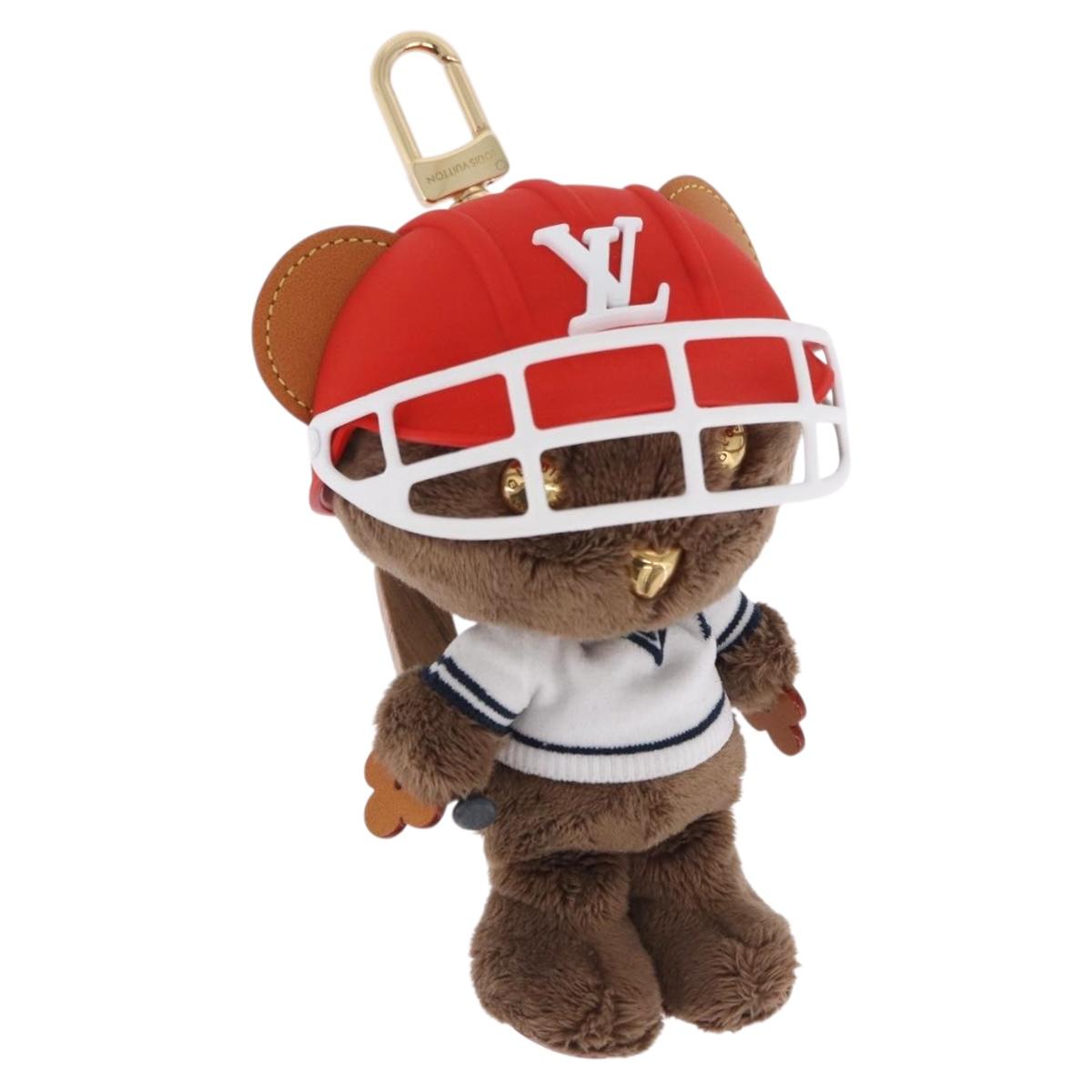 LOUIS VUITTON LV Louis Bear Cricket Bag Charm Fur Brown M03678 LV Auth 199080SAM