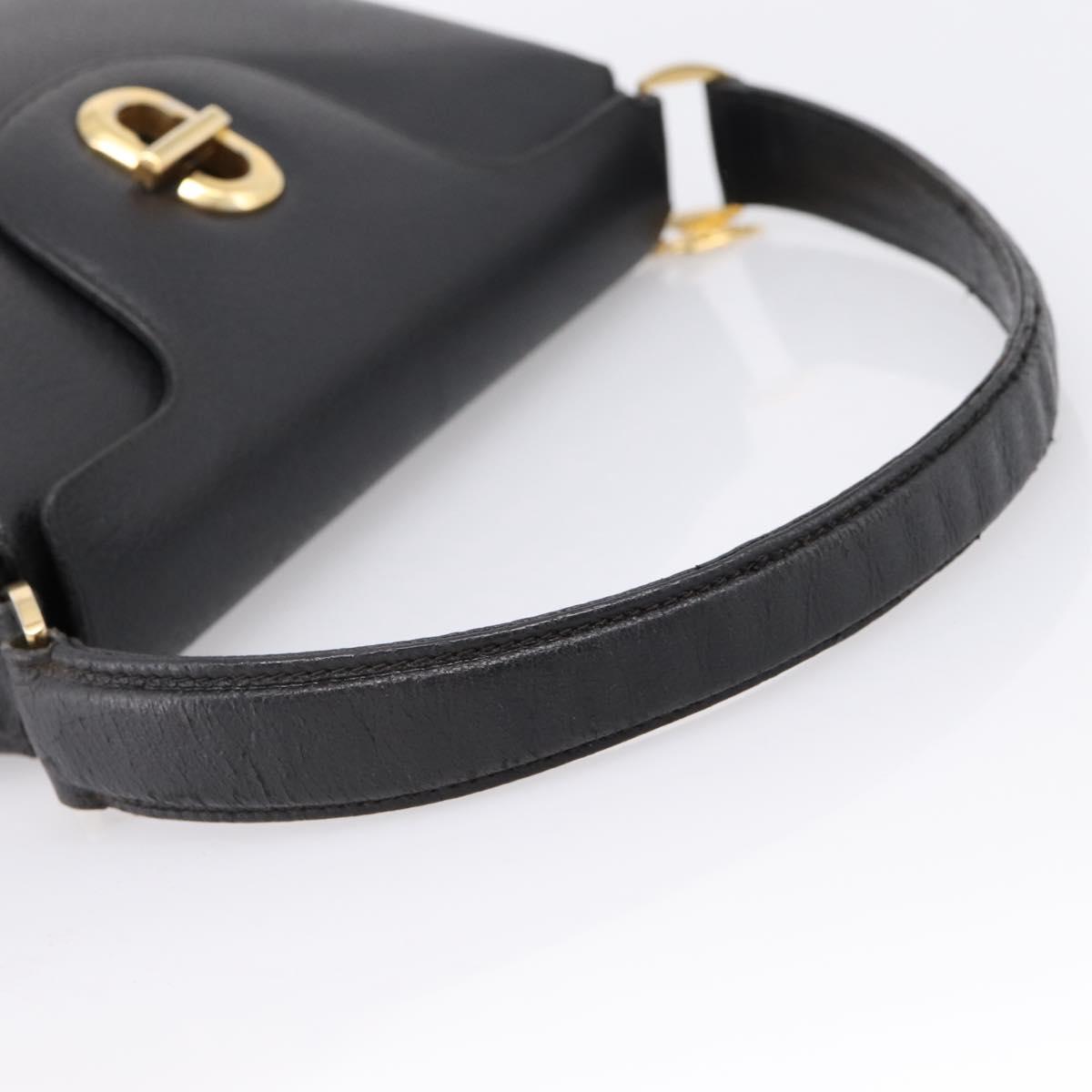 GUCCI Hand Bag Leather Black Gold 000 406 1080 Auth 199095