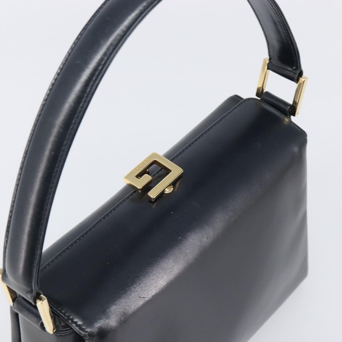 GUCCI Hand Bag Leather Black Gold 000 1448 1269 Auth 199097V
