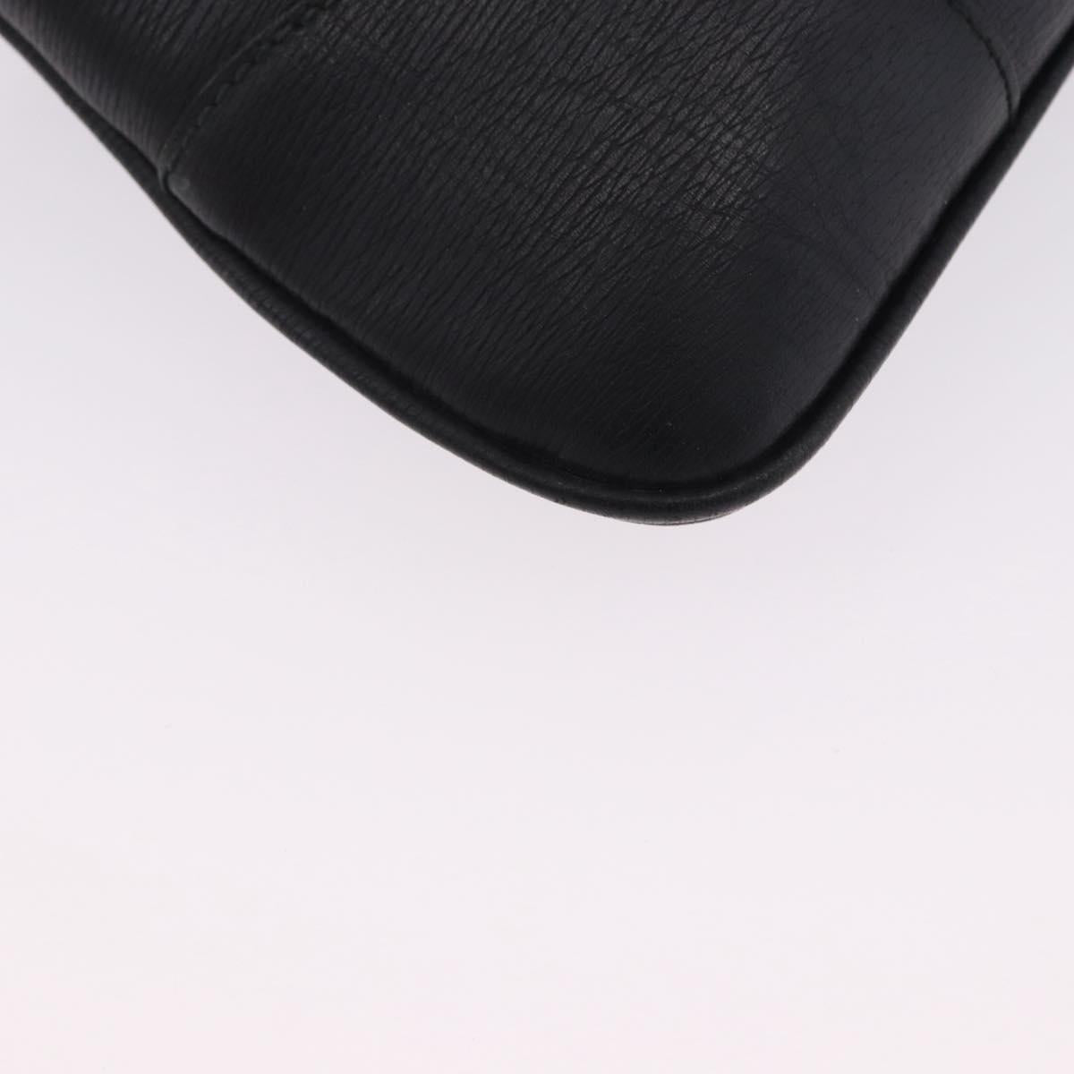 GUCCI Bamboo Shoulder Bag Leather Black Gold 001 4060 Auth 199098V