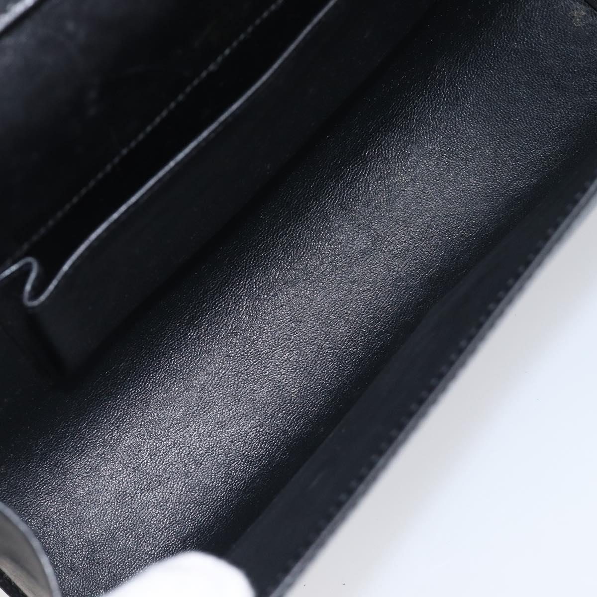 GUCCI Shoulder Bag Leather Black Gold Auth 199099