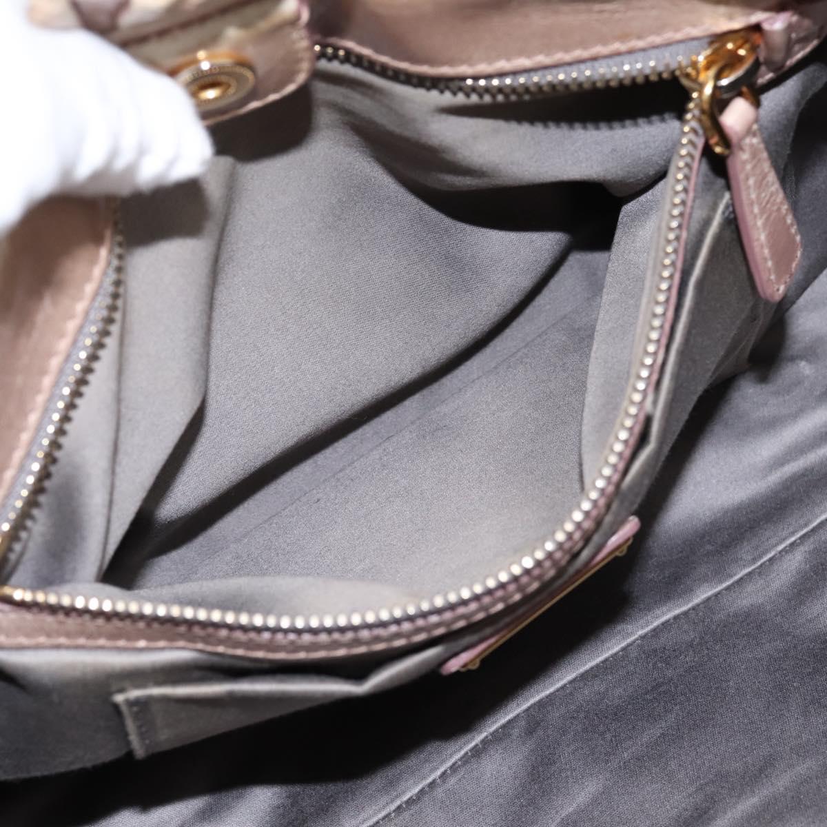 Miu Miu Hand Bag Vitellolux 2way Beige Gold Auth 199109V