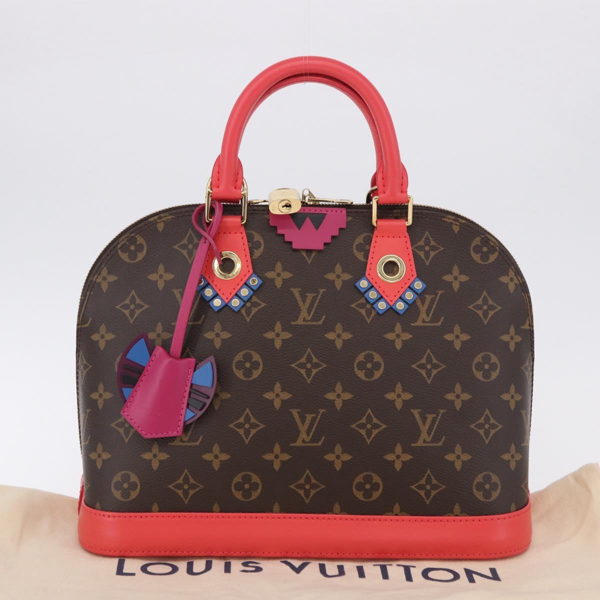 LOUIS VUITTON Monogram Totem Alma PM Hand Bag Red Flamingo LV Auth 199111SAM