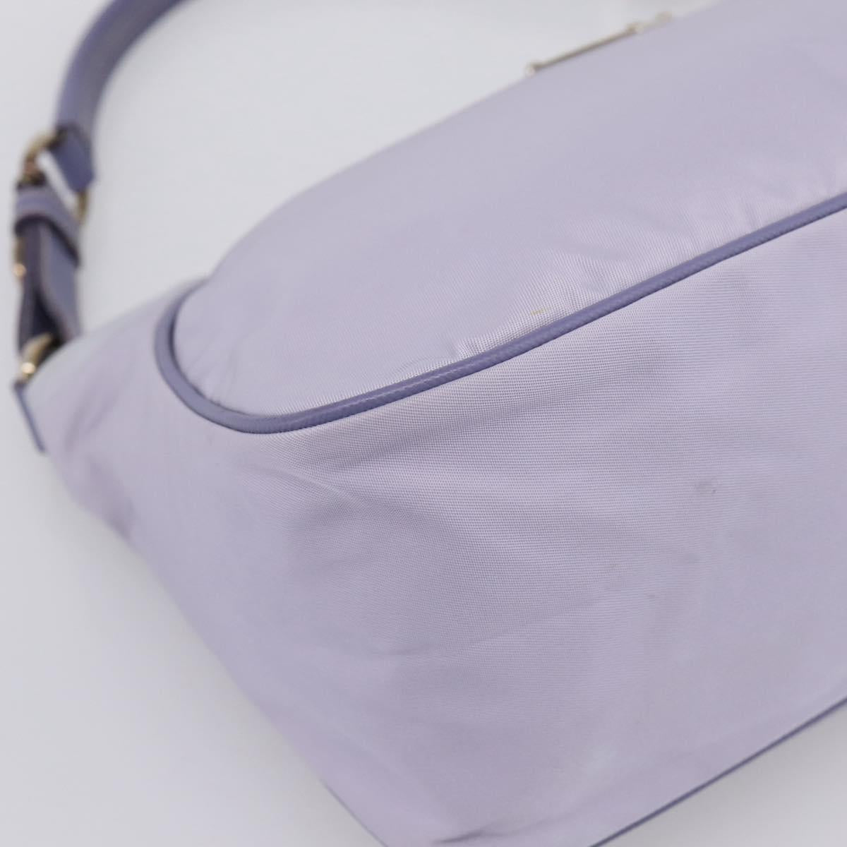 PRADA Shoulder Bag Nylon Lavende Silver Auth 199116A