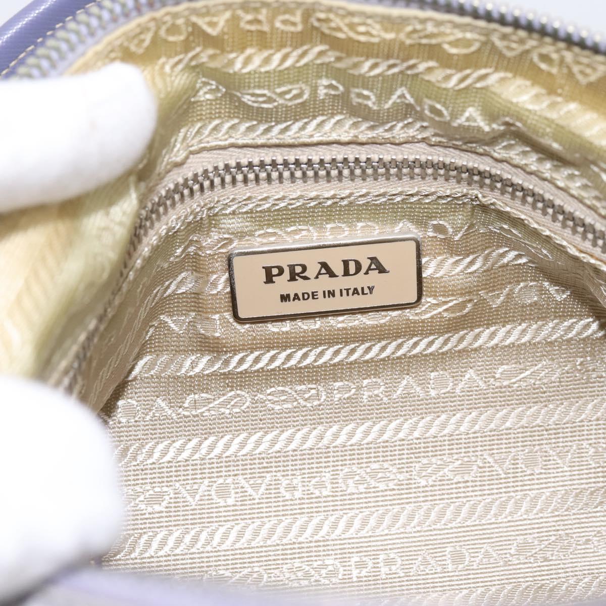 PRADA Shoulder Bag Nylon Lavende Silver Auth 199116A
