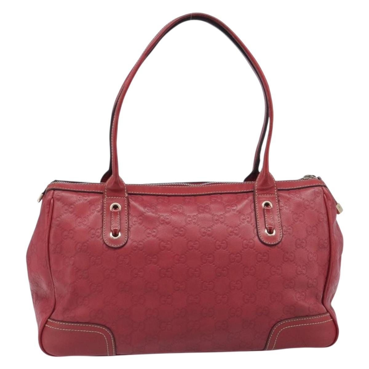 GUCCI GG Canvas Guccissima Princi Hand Bag Leather Red Gold 177052 Auth 199127A