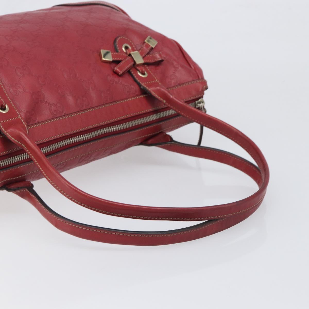 GUCCI GG Canvas Guccissima Princi Hand Bag Leather Red Gold 177052 Auth 199127A